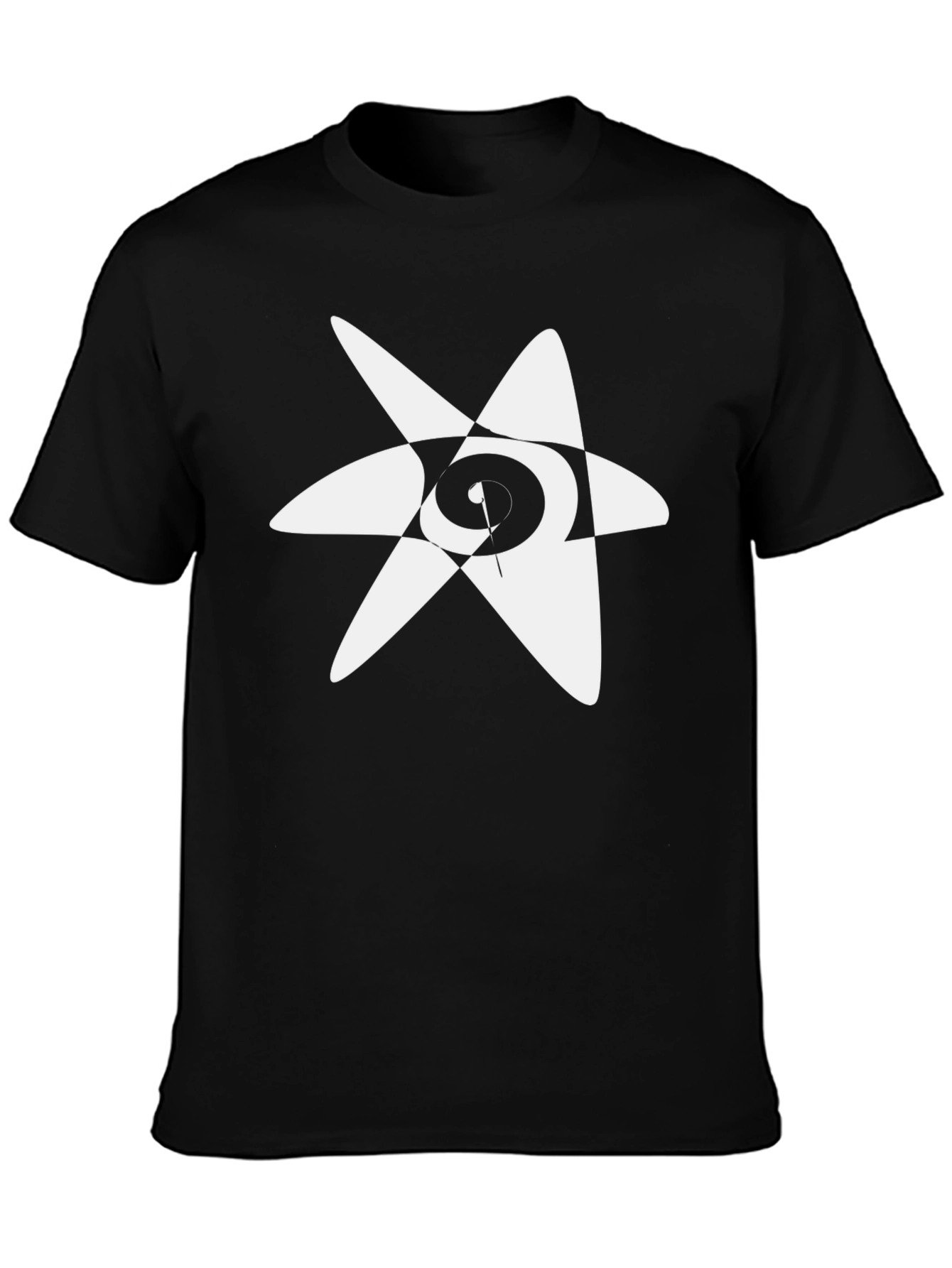 Black Abstract Star Graphic Black T-Shirt view 3