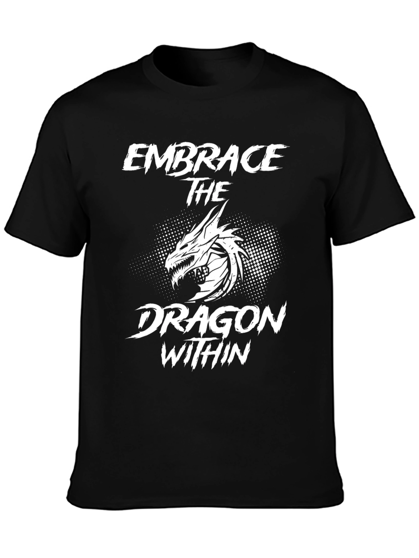 Black Embrace the Dragon Within T-Shirt - Black Graphic Tee view 3