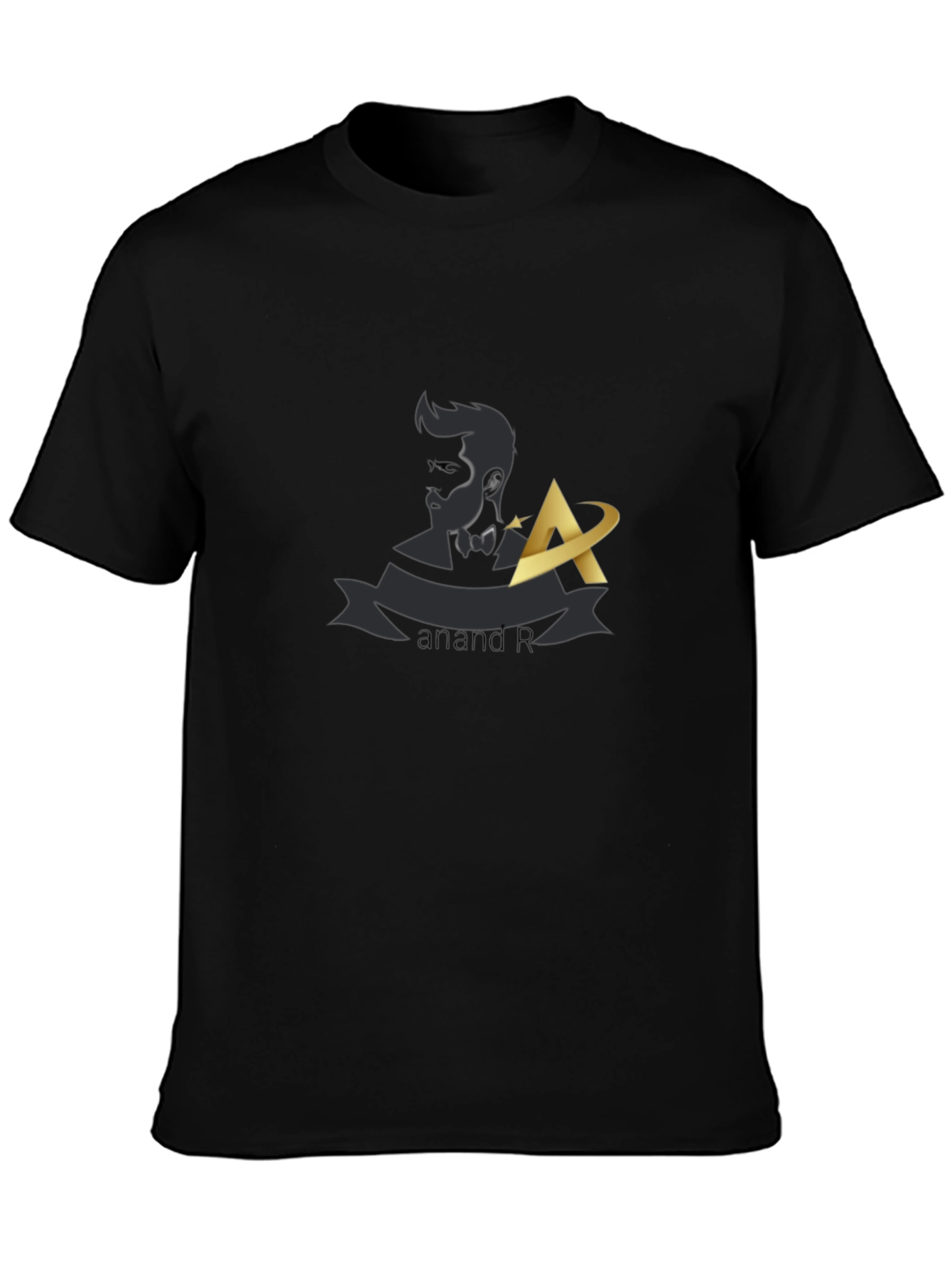 Black Stylish Black T-Shirt with Unique Graphic Design view 3