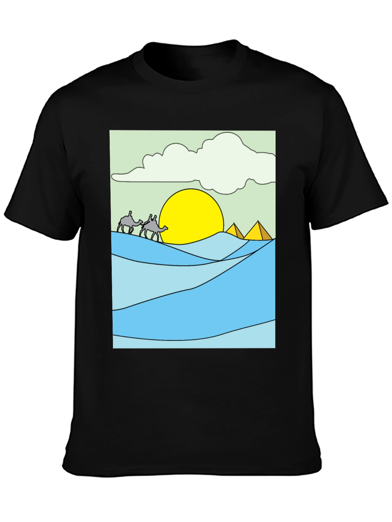 Black Egyptian Desert Graphic Tee view 3