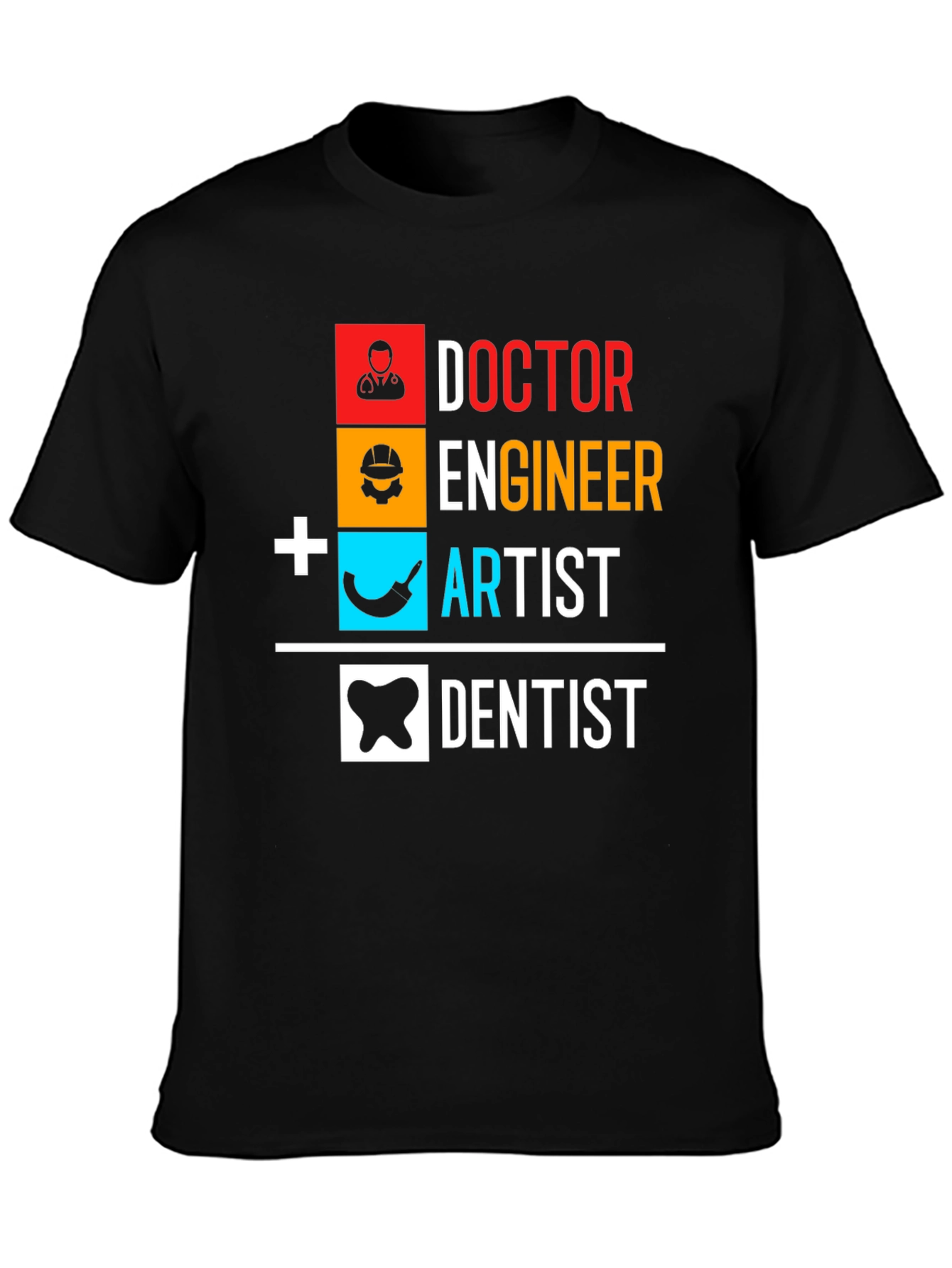 Black Doctor Engineer Artist Dentist Graphic Tee view 3