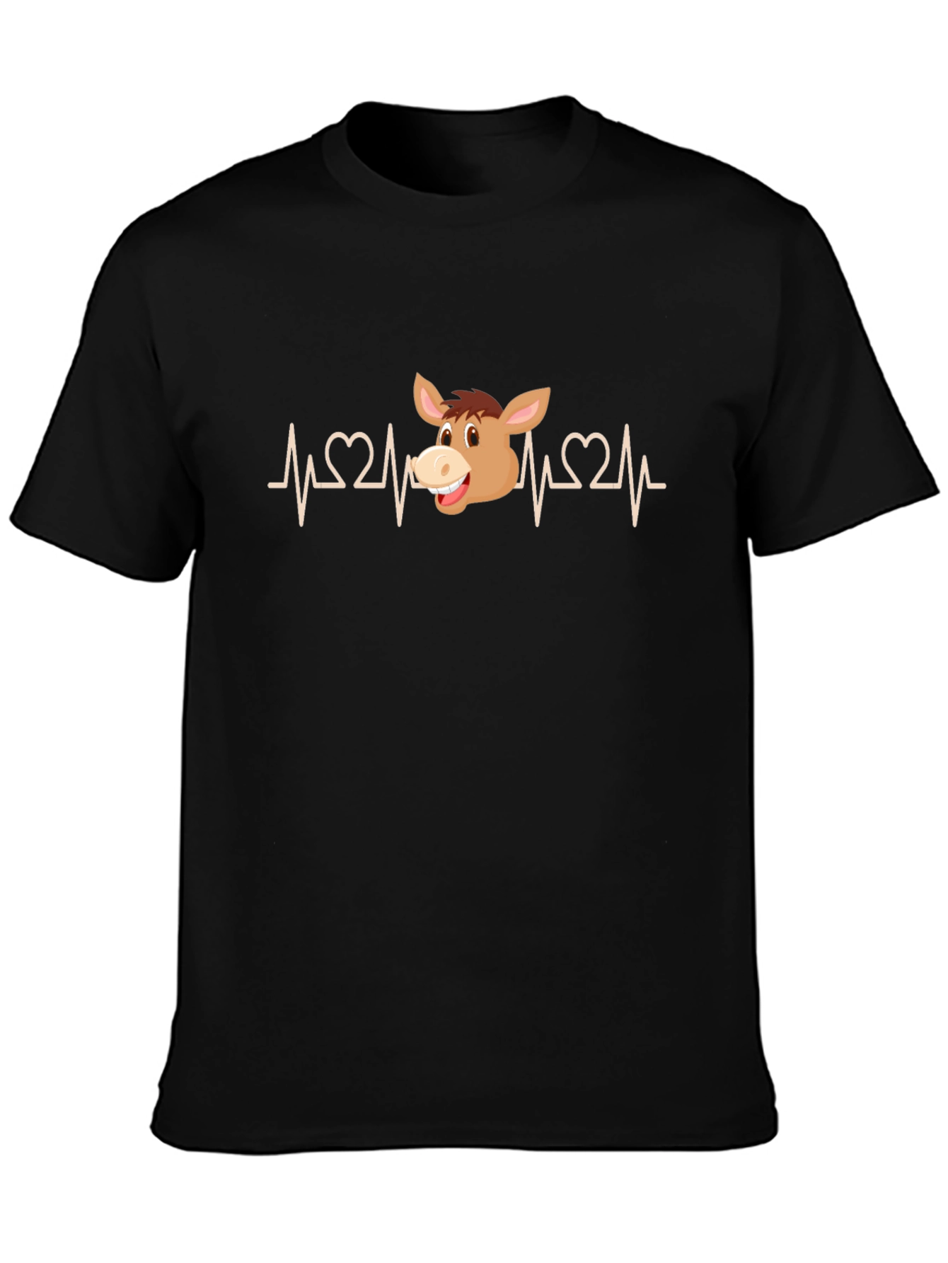 Black Donkey Heartbeat T-Shirt - Funny Animal Tee view 3