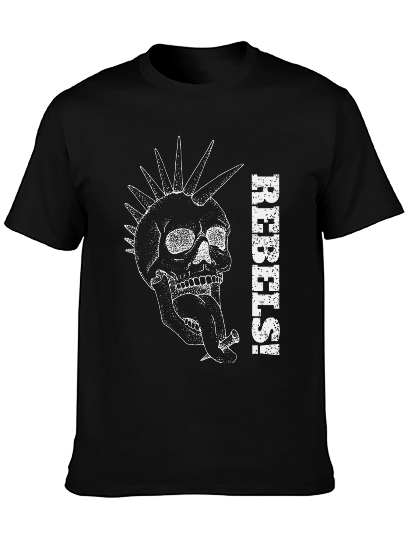 Black Rebels Skull Graphic Black T-Shirt view 3