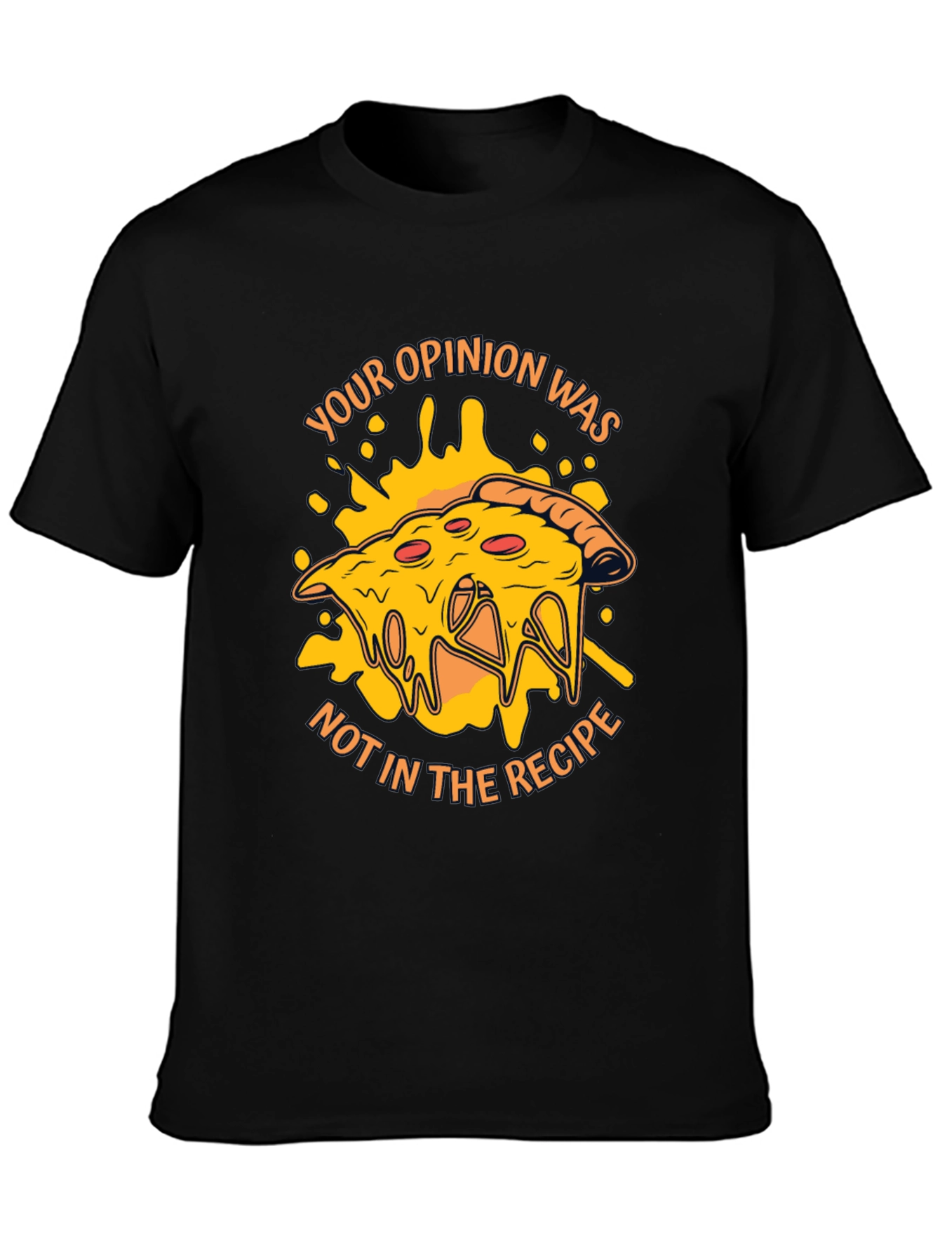 Black Pizza Opinion T-Shirt - Humorous Graphic Tee view 3