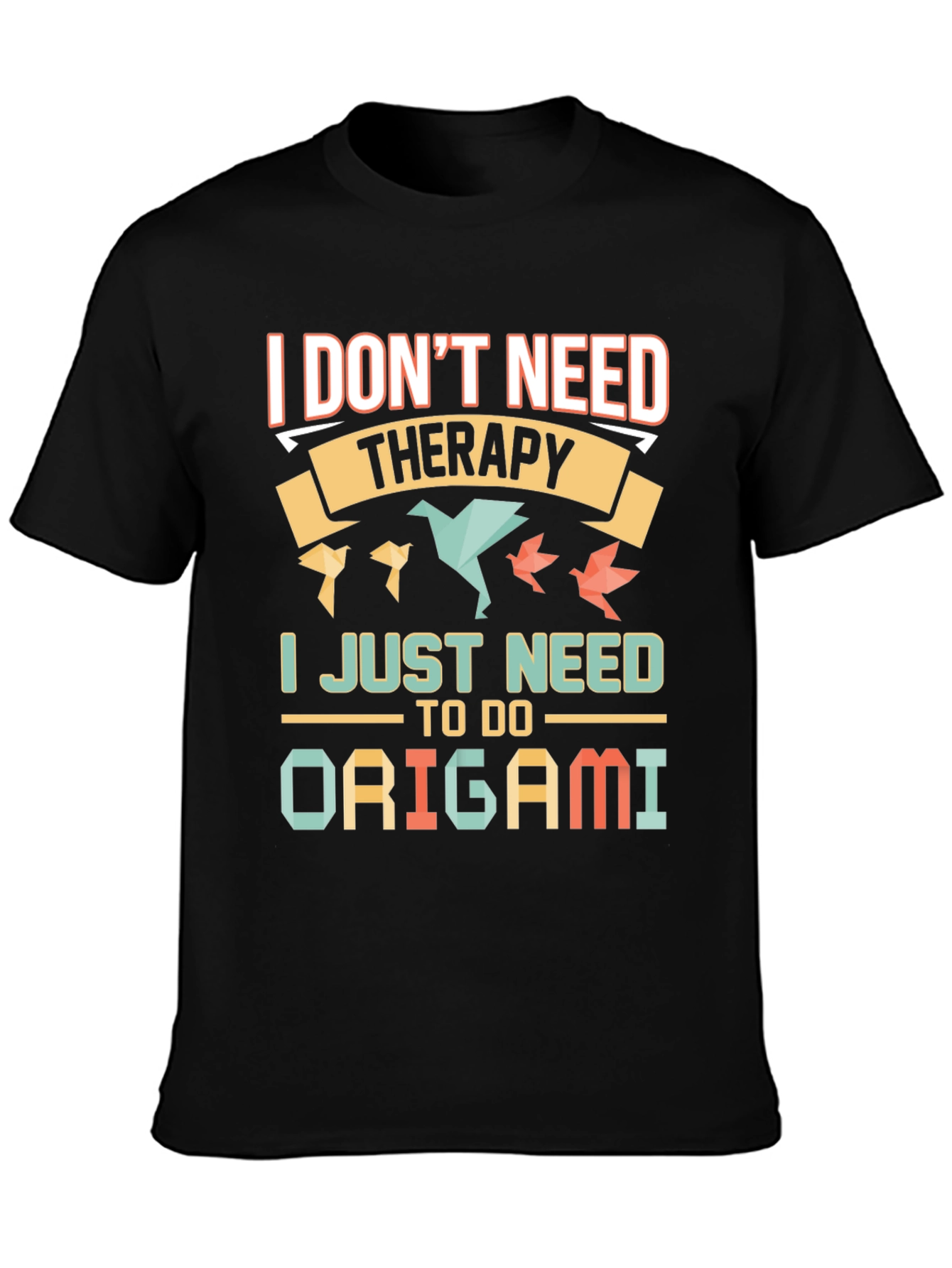 Black Origami Therapy T-Shirt view 3