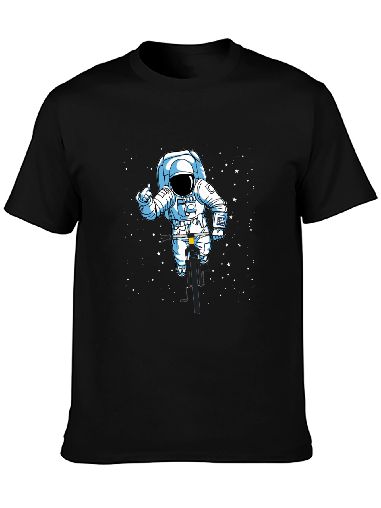 Black Astronaut Biker T-Shirt - Space Ride Tee view 3