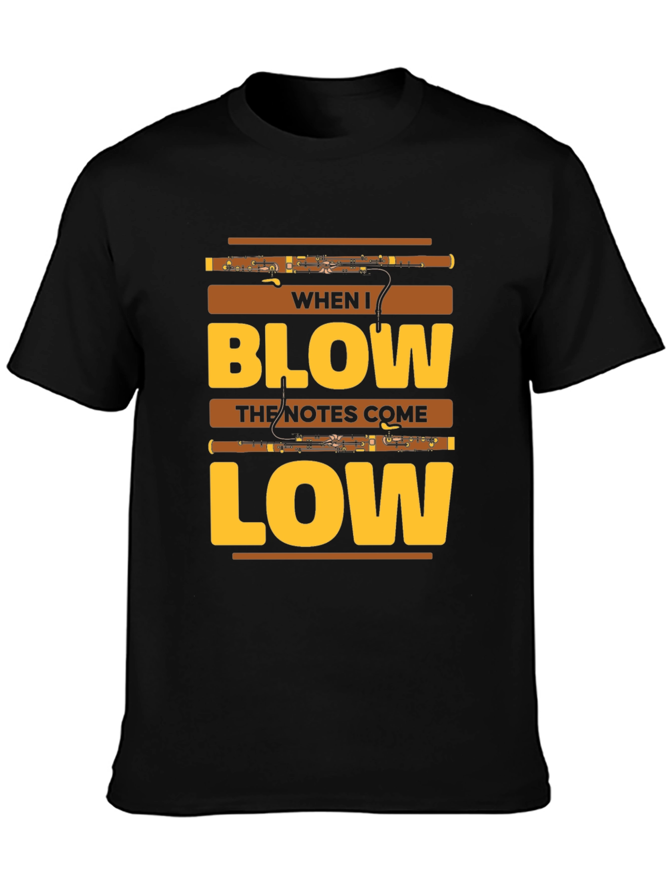 Black When I Blow Bassoon T-Shirt view 3