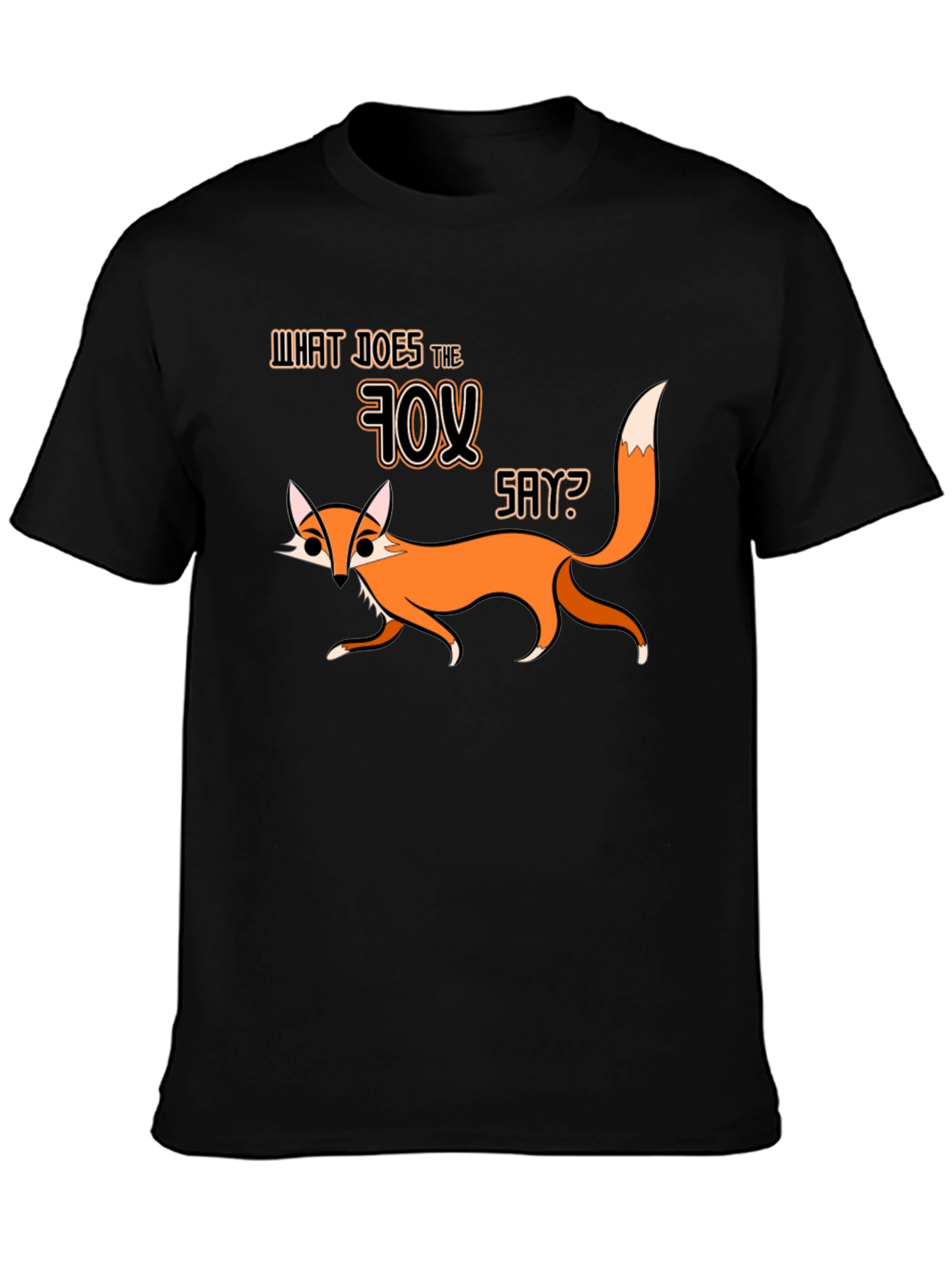 Black What Does The Fox Say Black Graphic T-Shirt view 3