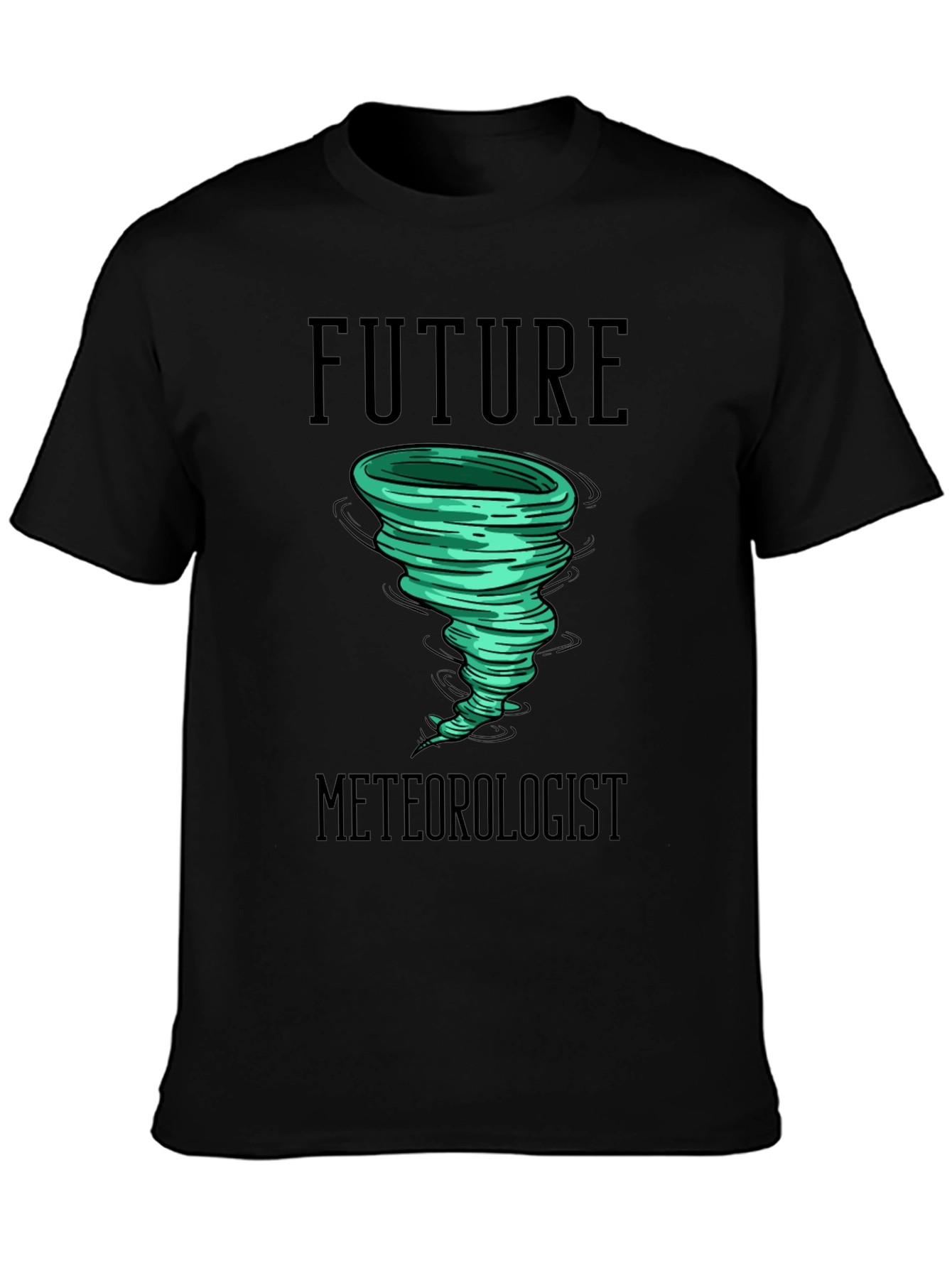 Black Future Meteorologist Tornado Graphic T-Shirt view 3