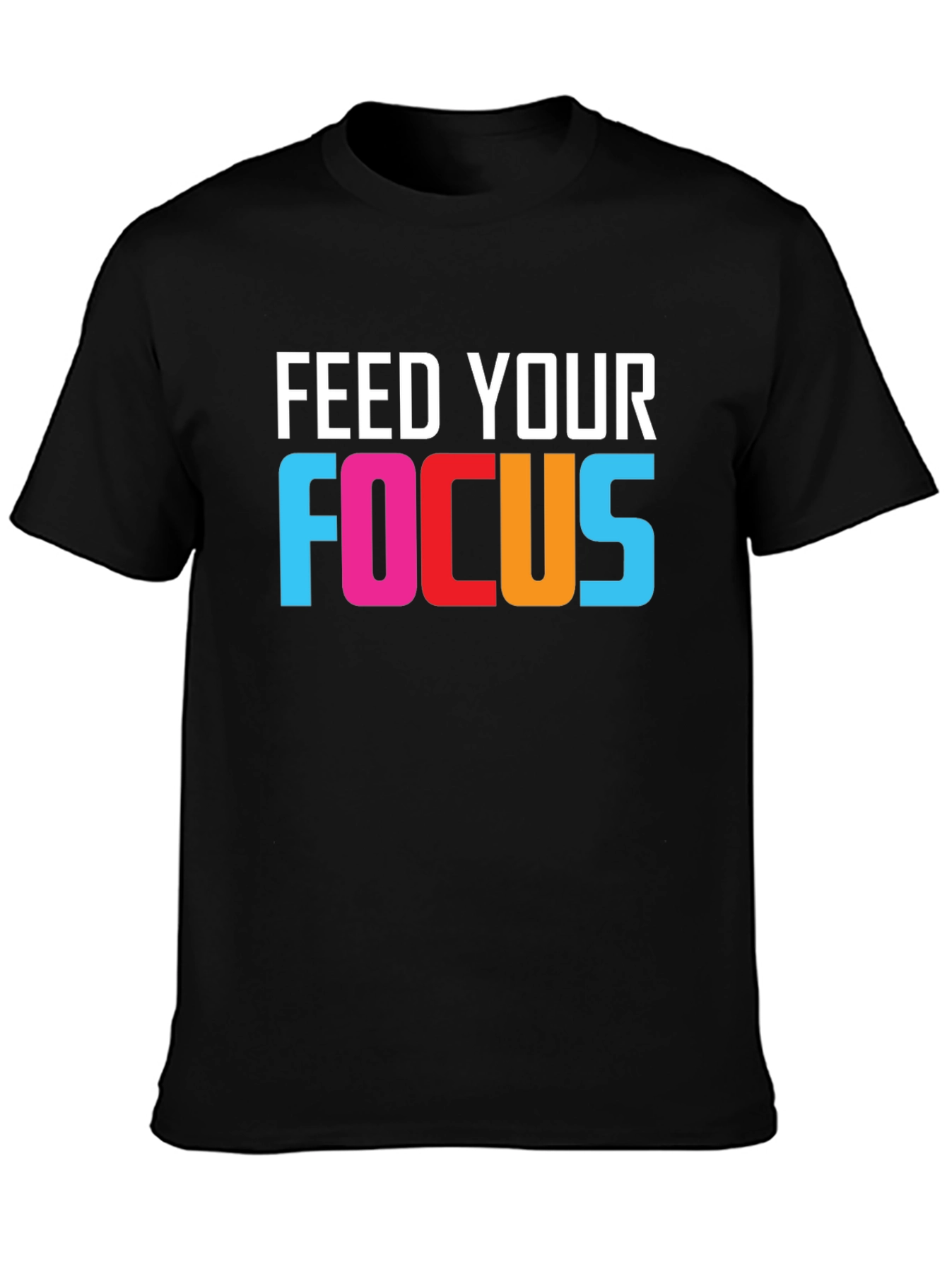 Black Feed Your Focus Graphic Tee - Motivational T-Shirt view 3