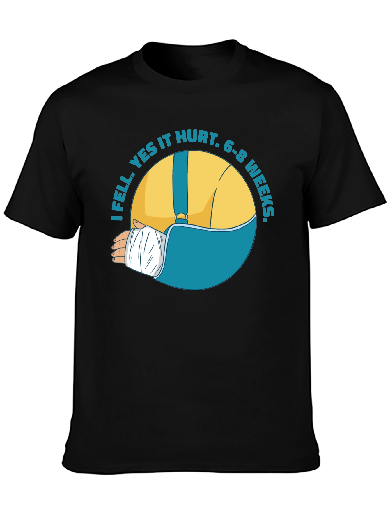 Black I Fell Yes It Hurt T-Shirt view 3