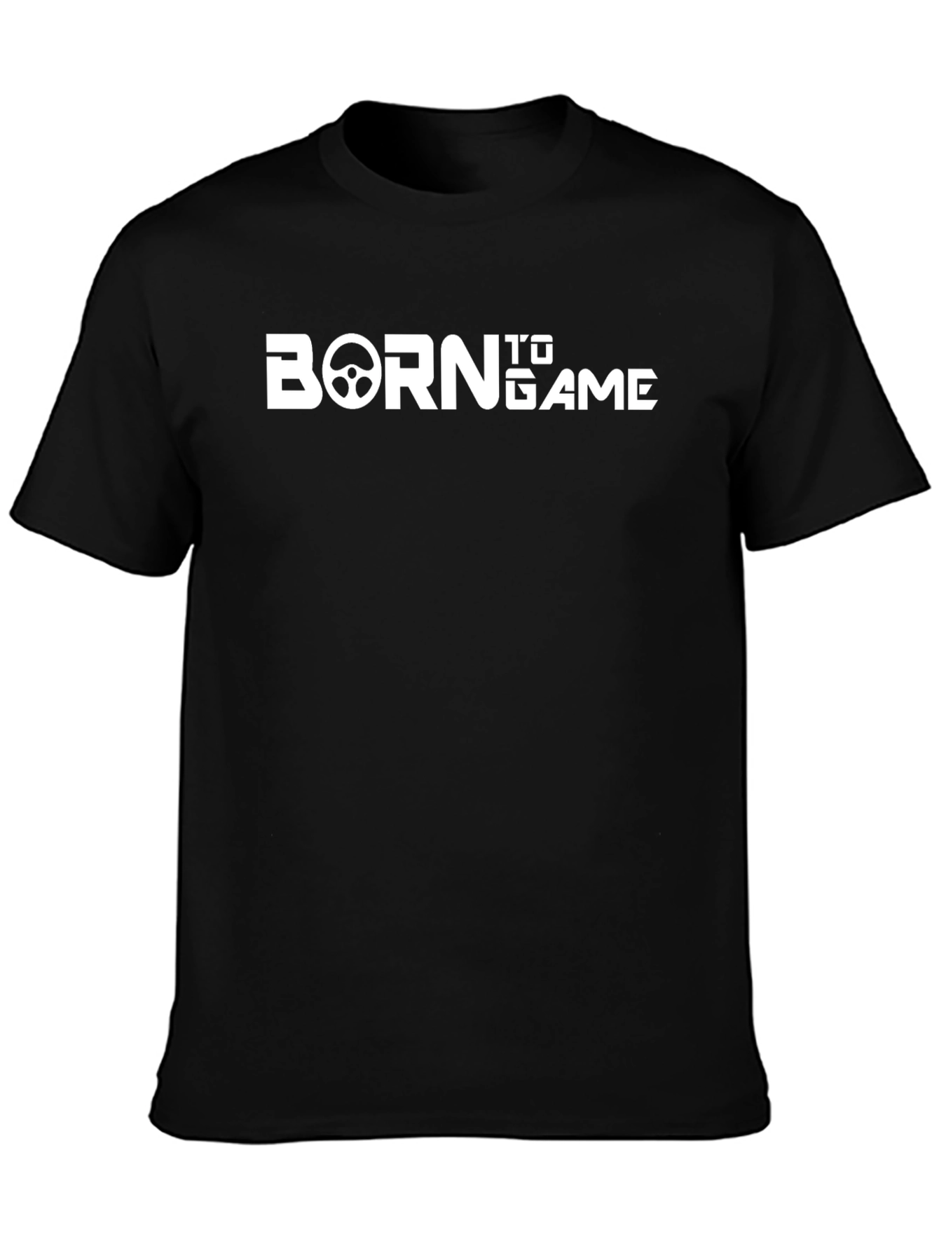 Black Born to Game Graphic Tee - Black Casual T-Shirt view 3