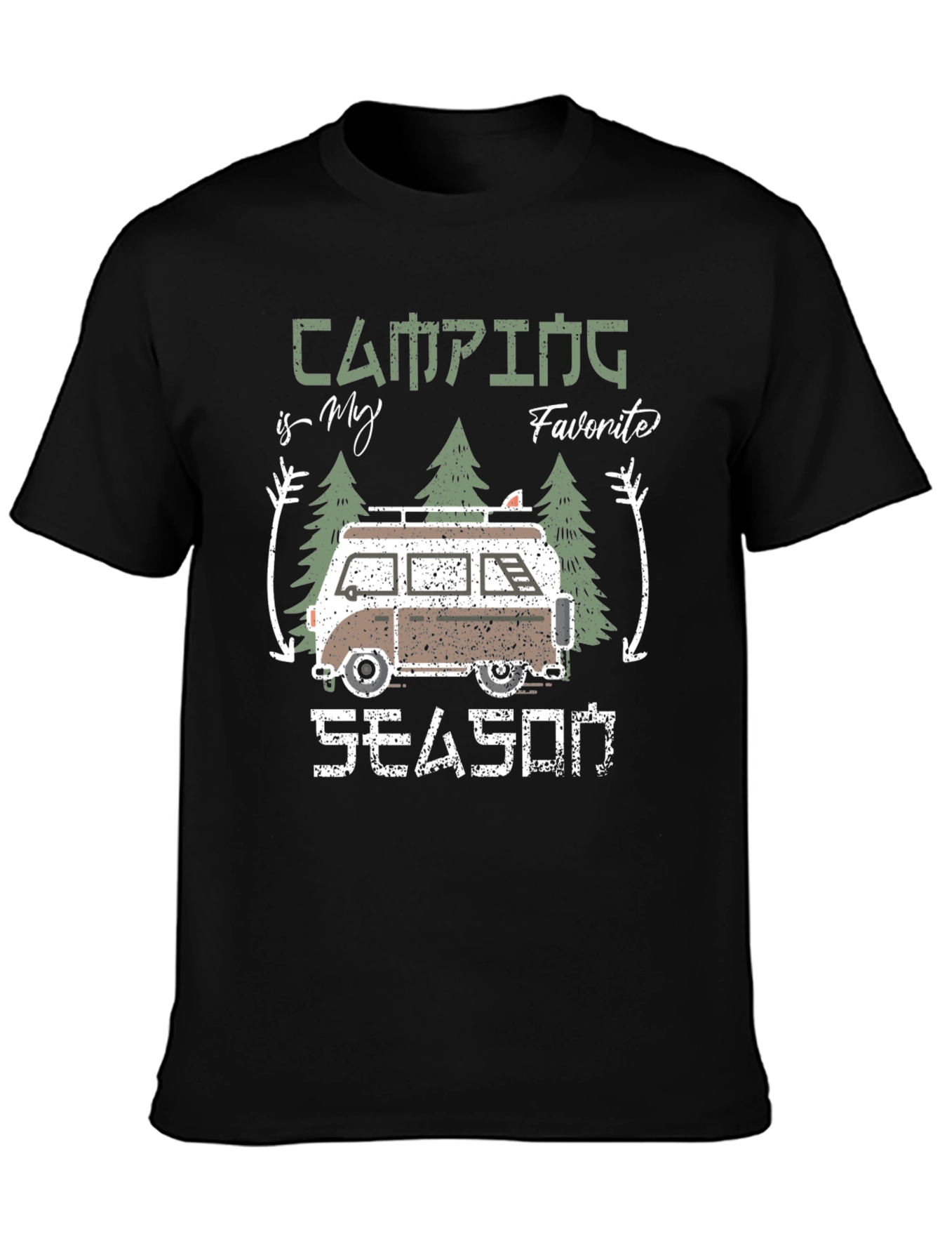 Black Camping is My Favorite Season Graphic T-Shirt view 3