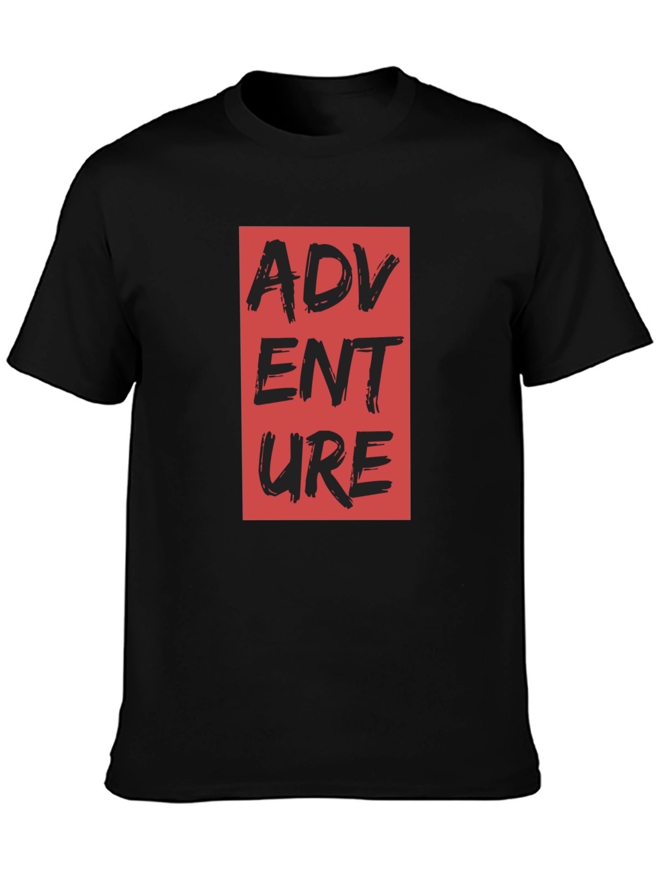 Black Adventure Graphic Print T-Shirt view 3