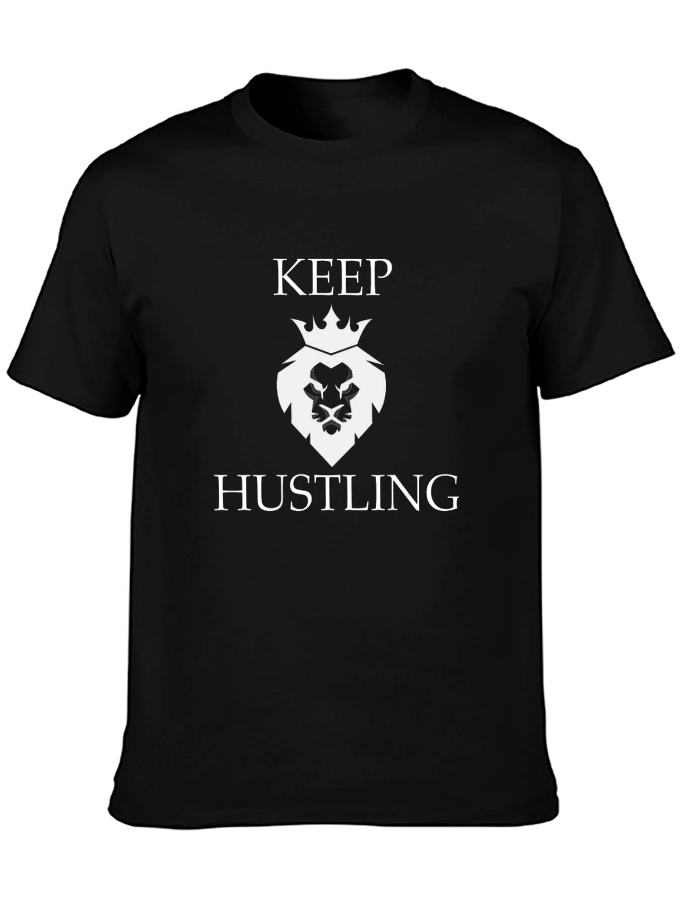 Black Keep Hustling Lion Graphic Tee - Black view 3