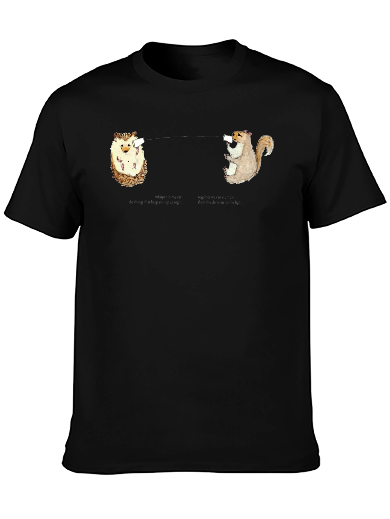 Black Drinking Animals Graphic T-Shirt view 3