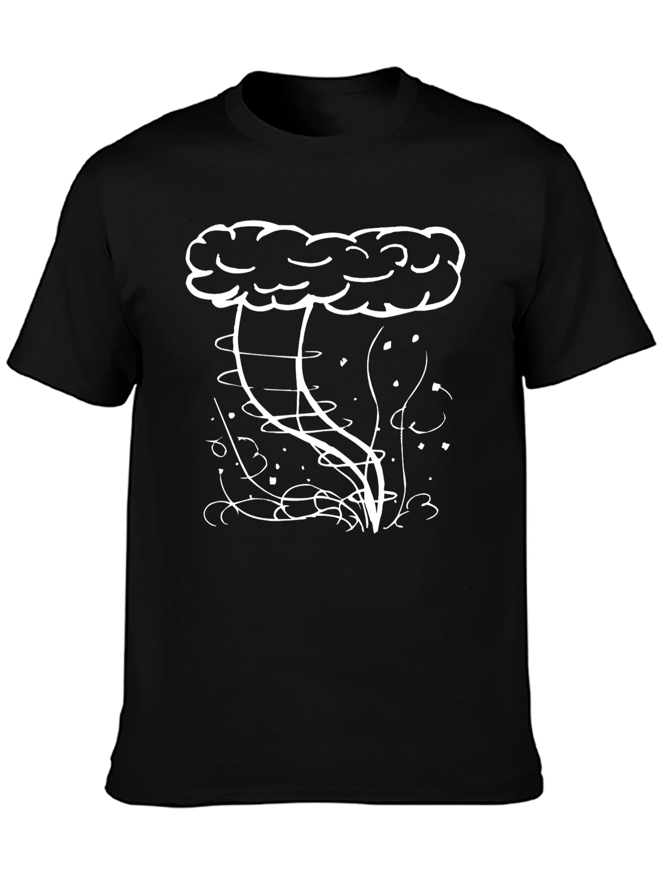 Black Storm Cloud Graphic Tee - Men's Black T-Shirt view 3