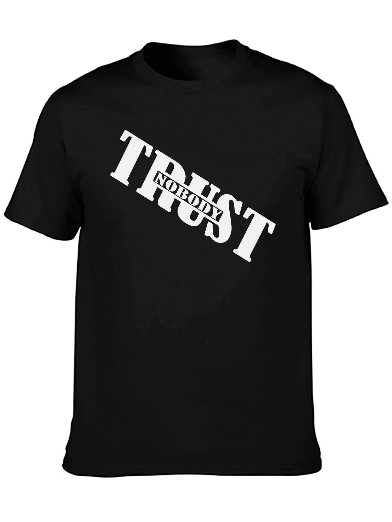 Black Trust Nobody Graphic Black T-Shirt view 3