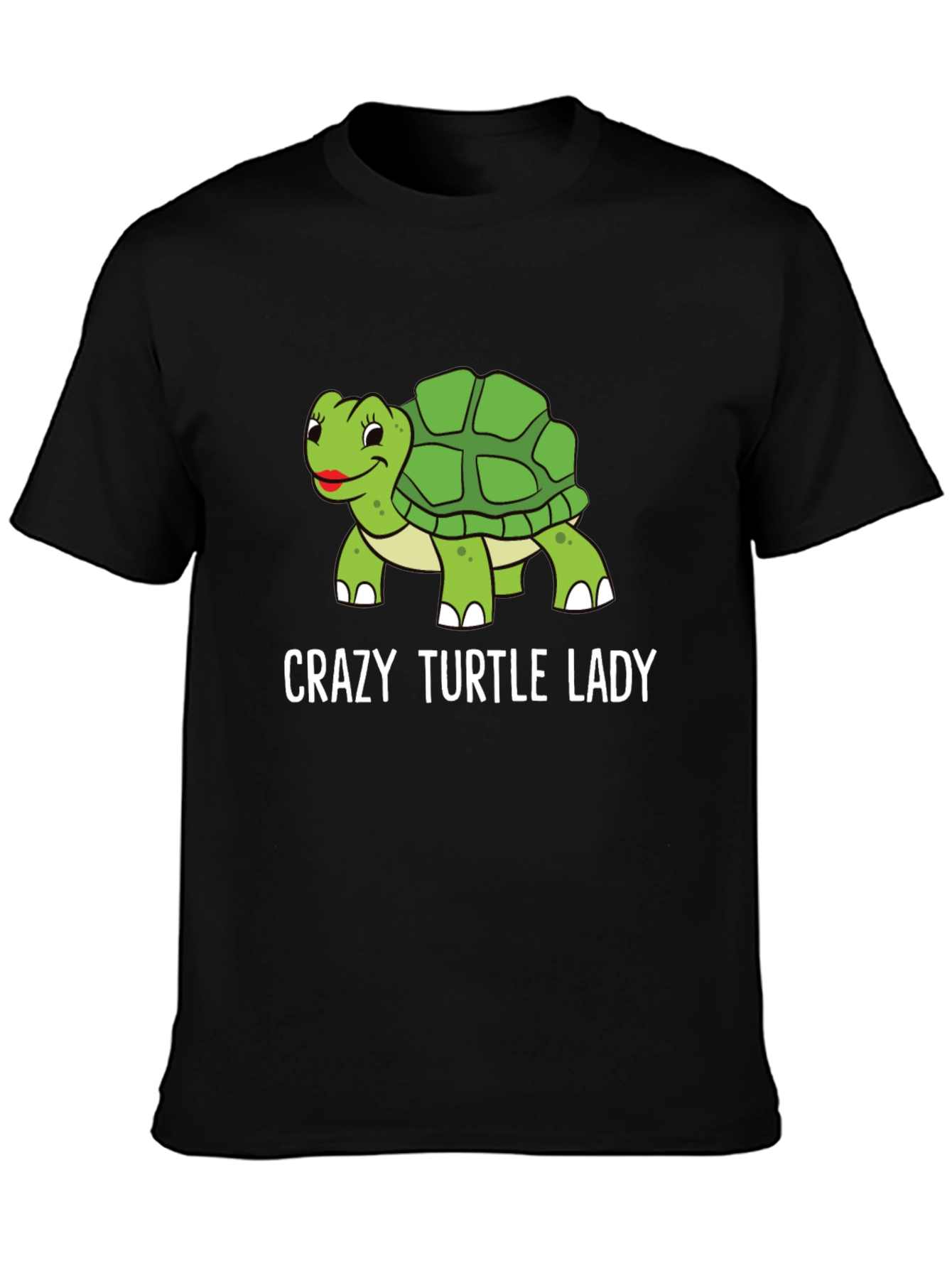 Black Crazy Turtle Lady T-Shirt - Funny Turtle Lover Tee view 3
