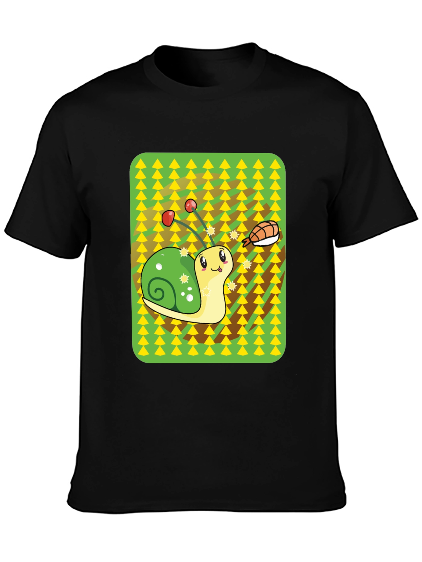 Black Snail Sushi Graphic Tee - Novelty T-Shirt view 3