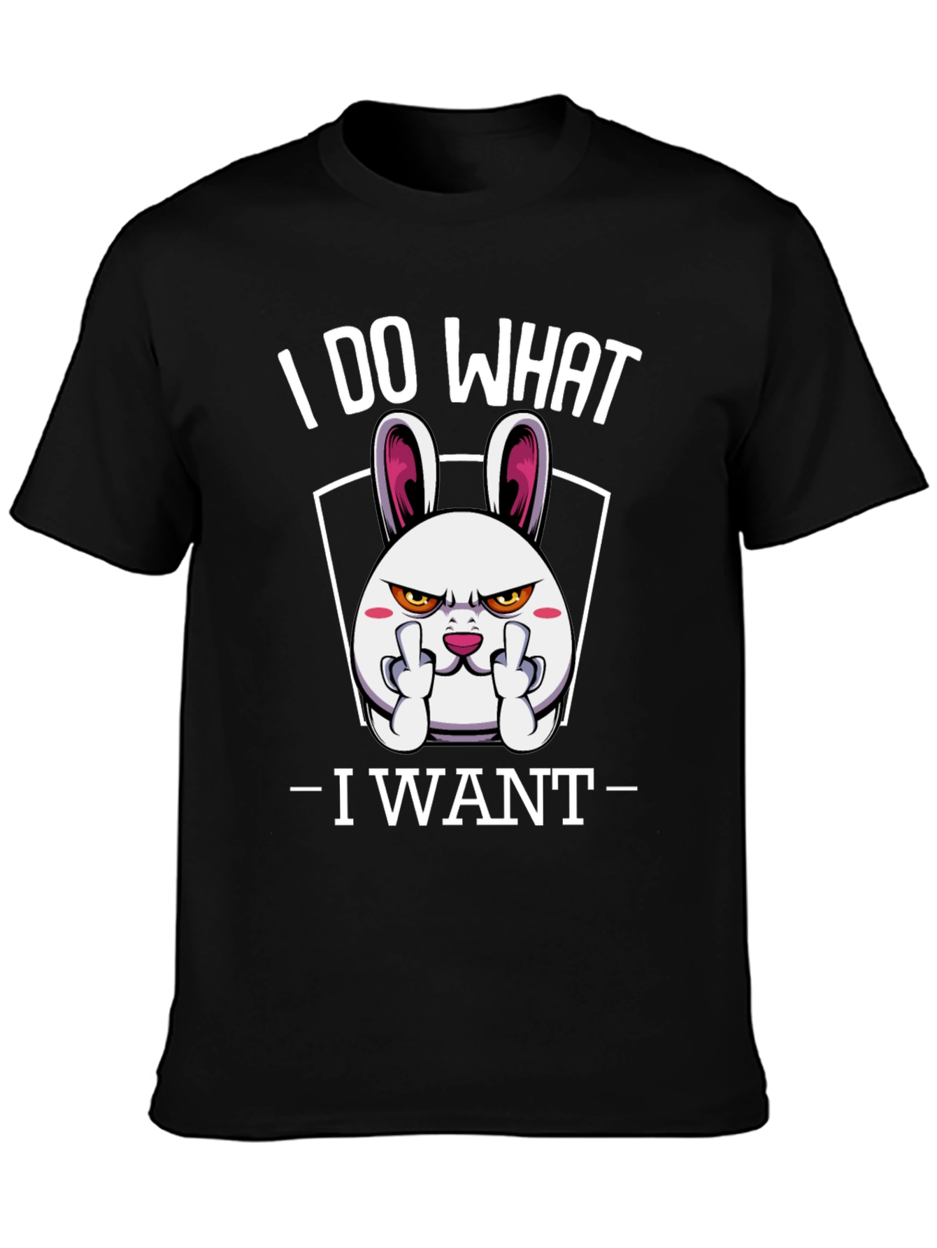 Black I DO WHAT I WANT T-Shirt view 3
