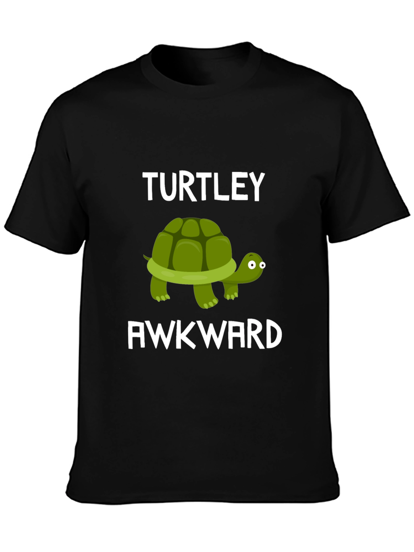 Black Turtley Awkward Funny Graphic T-Shirt view 3