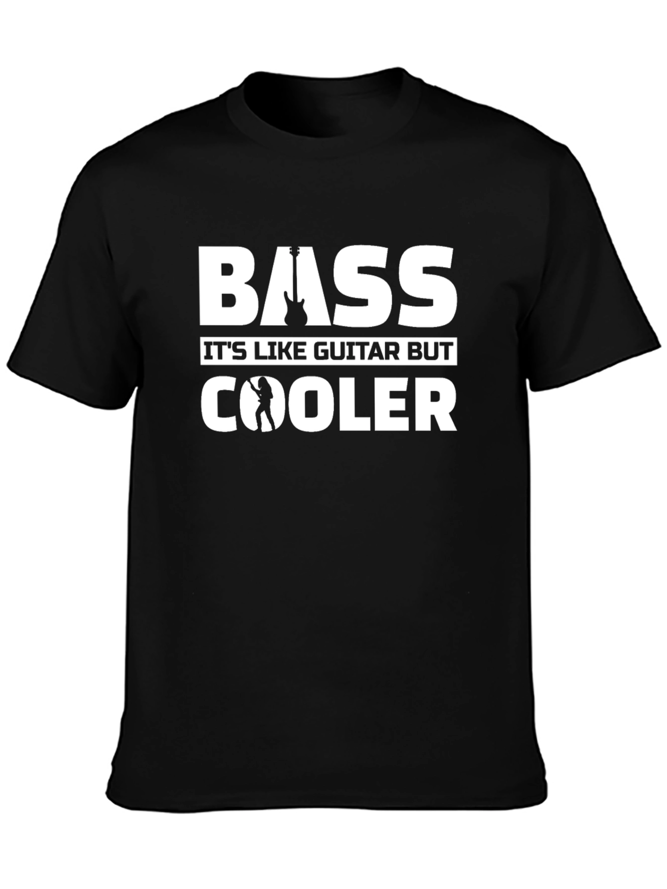 Black Bass Guitar T-Shirt - It's Like Guitar But Cooler! view 3