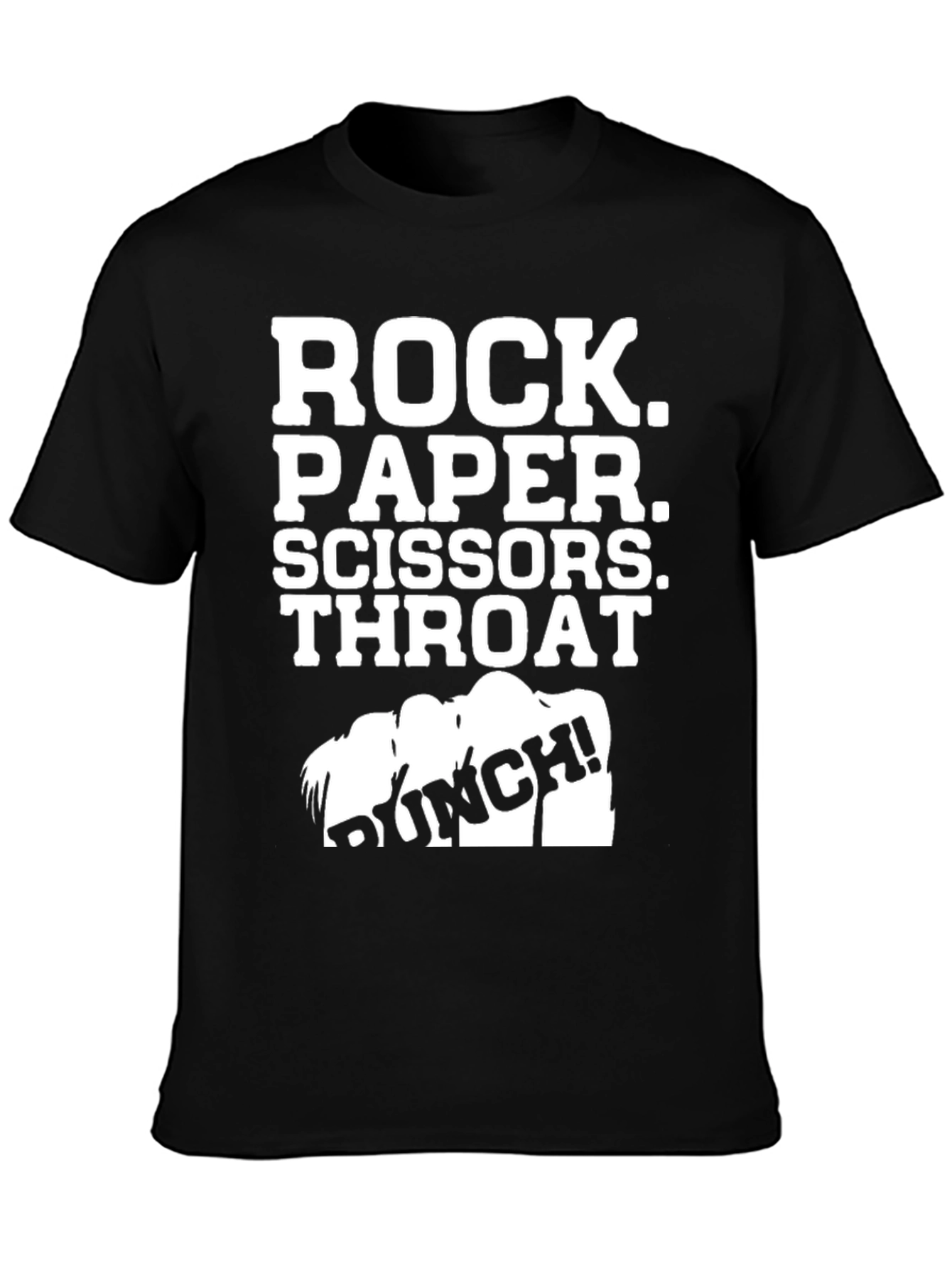 Black Rock Paper Scissors Throat Punch T-Shirt view 3