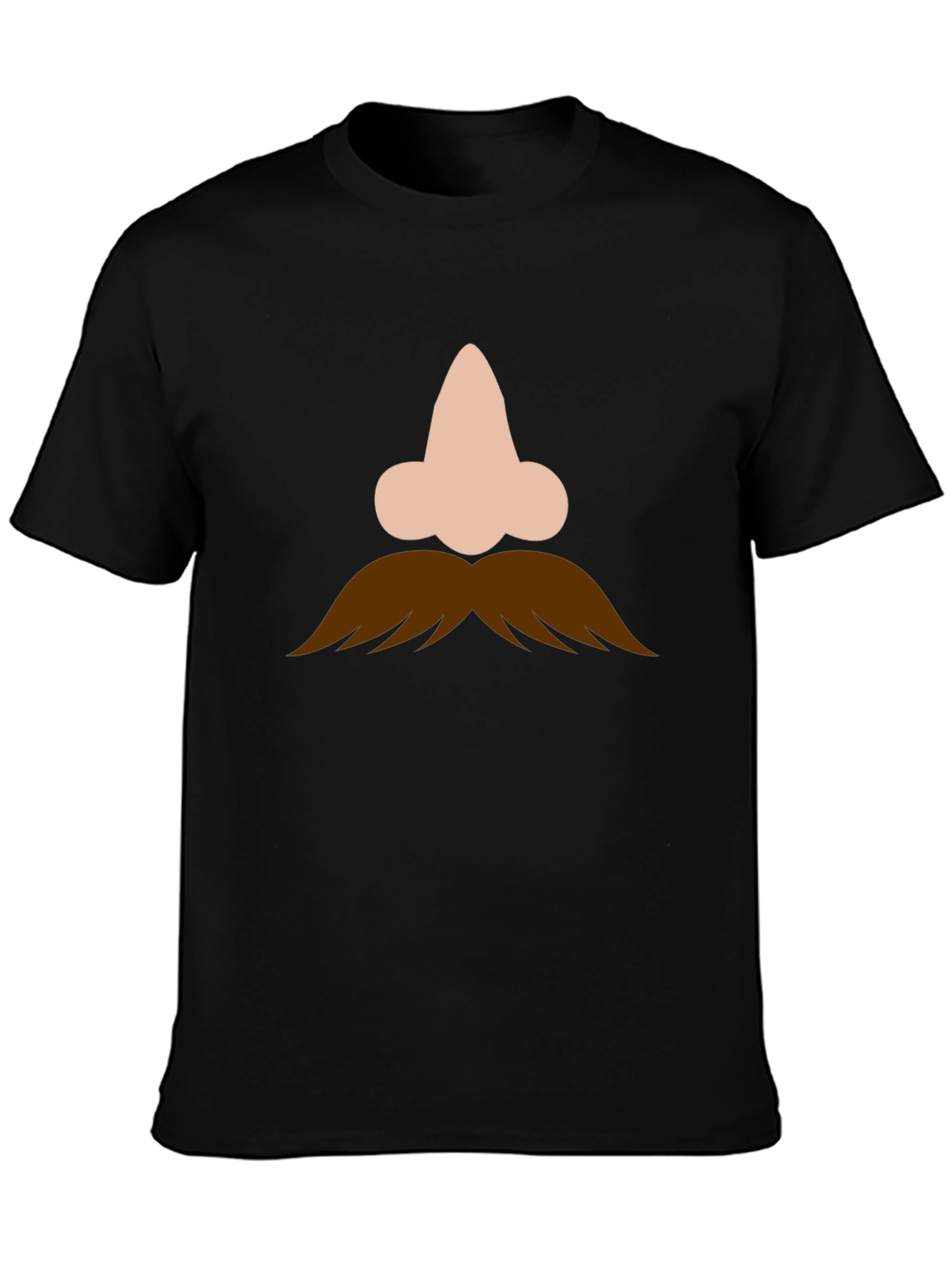 Black Funny Nose and Mustache Graphic Tee view 3