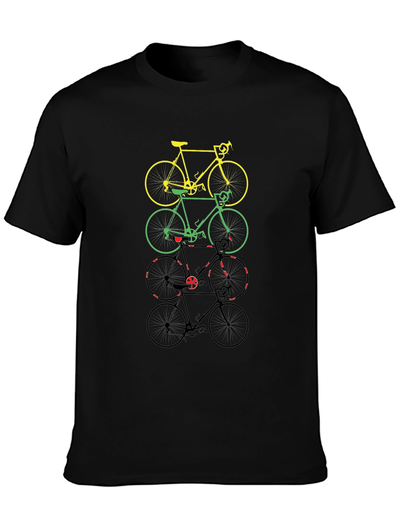 Black Rasta Bicycle T-Shirt - Cycling Pride view 3