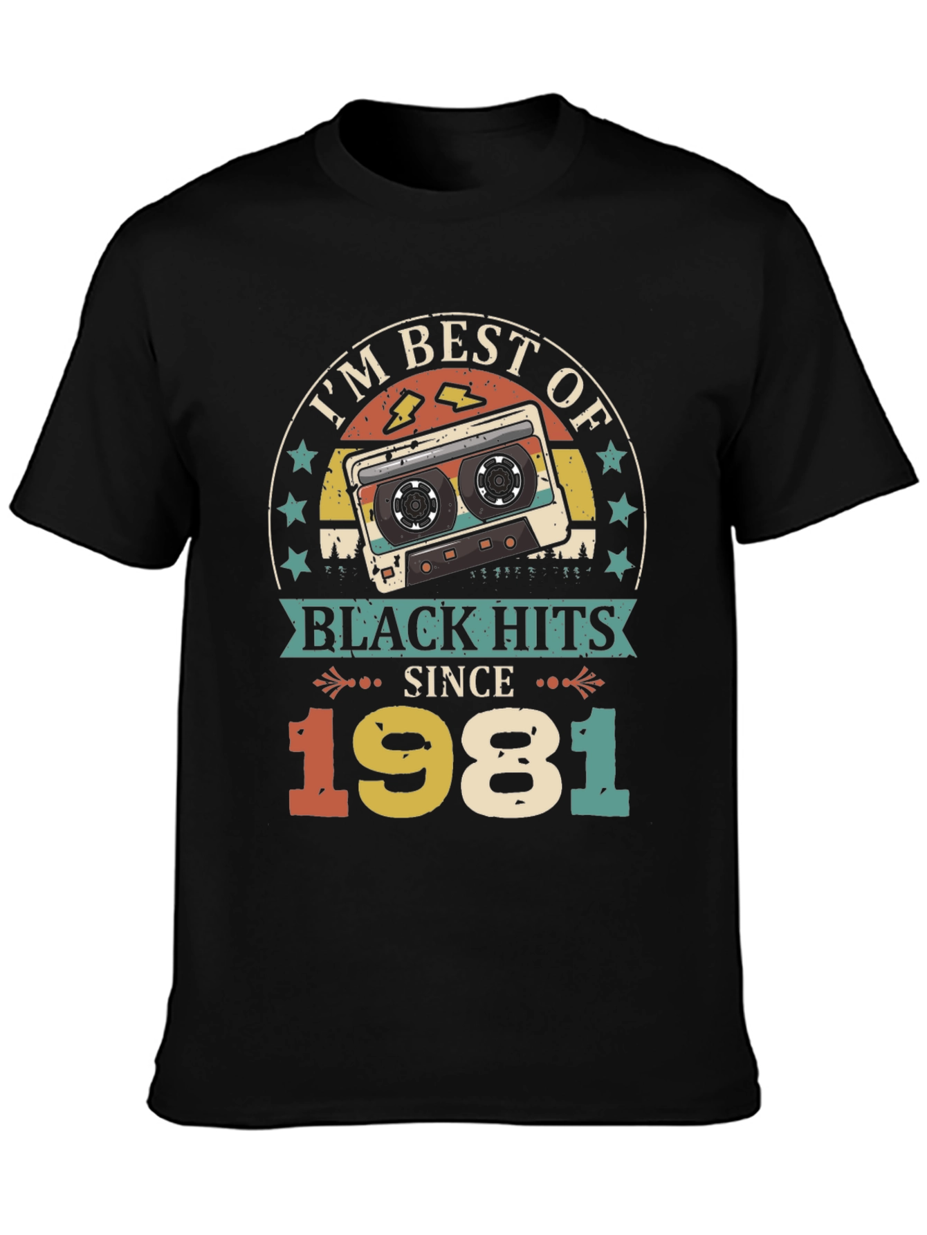 Black Best of Black Hits 1981 Cassette Graphic Tee view 3