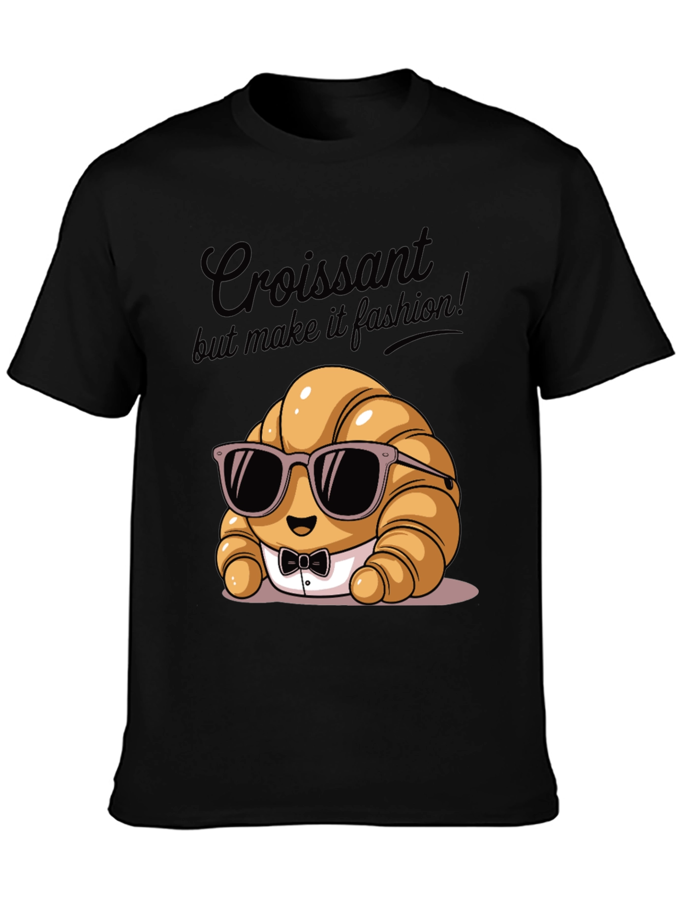 Black Croissant Fashion T-Shirt view 3