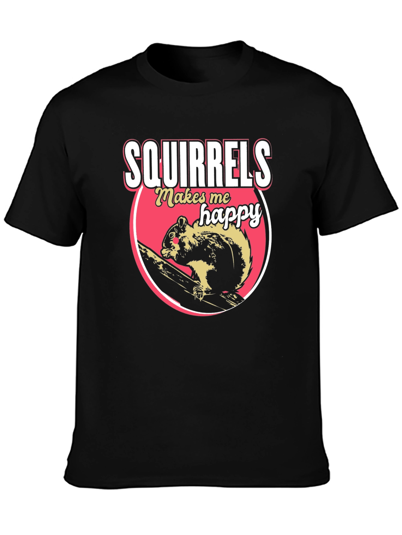 Black Squirrels Make Me Happy Graphic Tee view 3