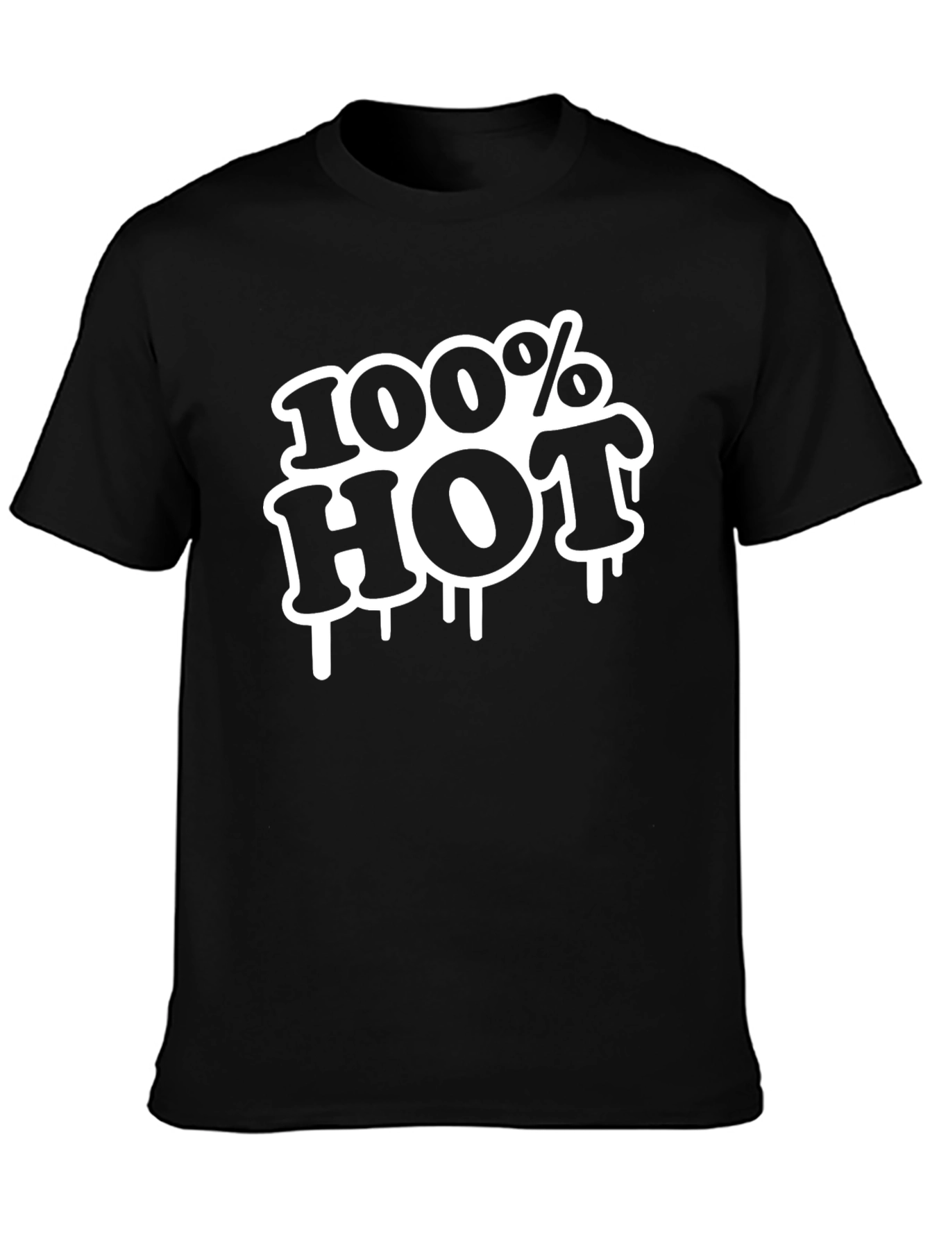 Black 100% Hot Graphic Tee - Black view 3
