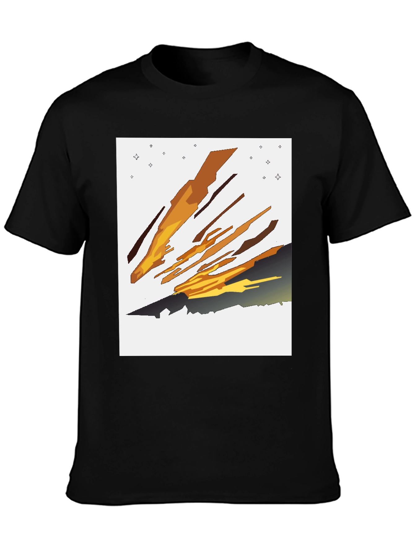 Black Abstract Comet Graphic Tee view 3