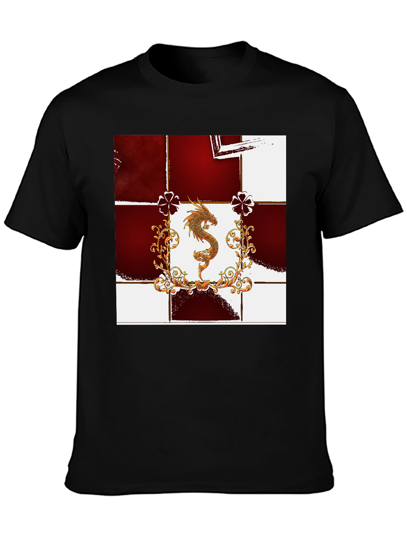 Black Dragon Emblem Black T-Shirt view 3