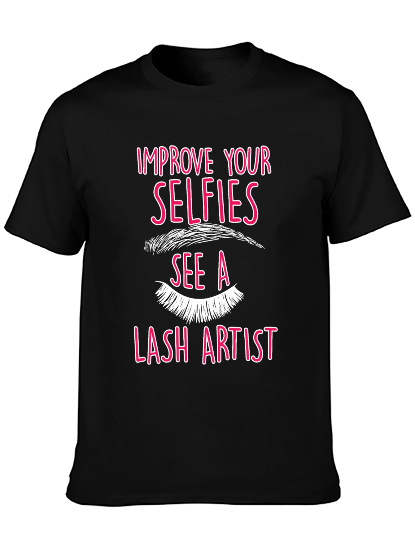 Black Selfie Lash Artist Graphic Tee - Black view 3