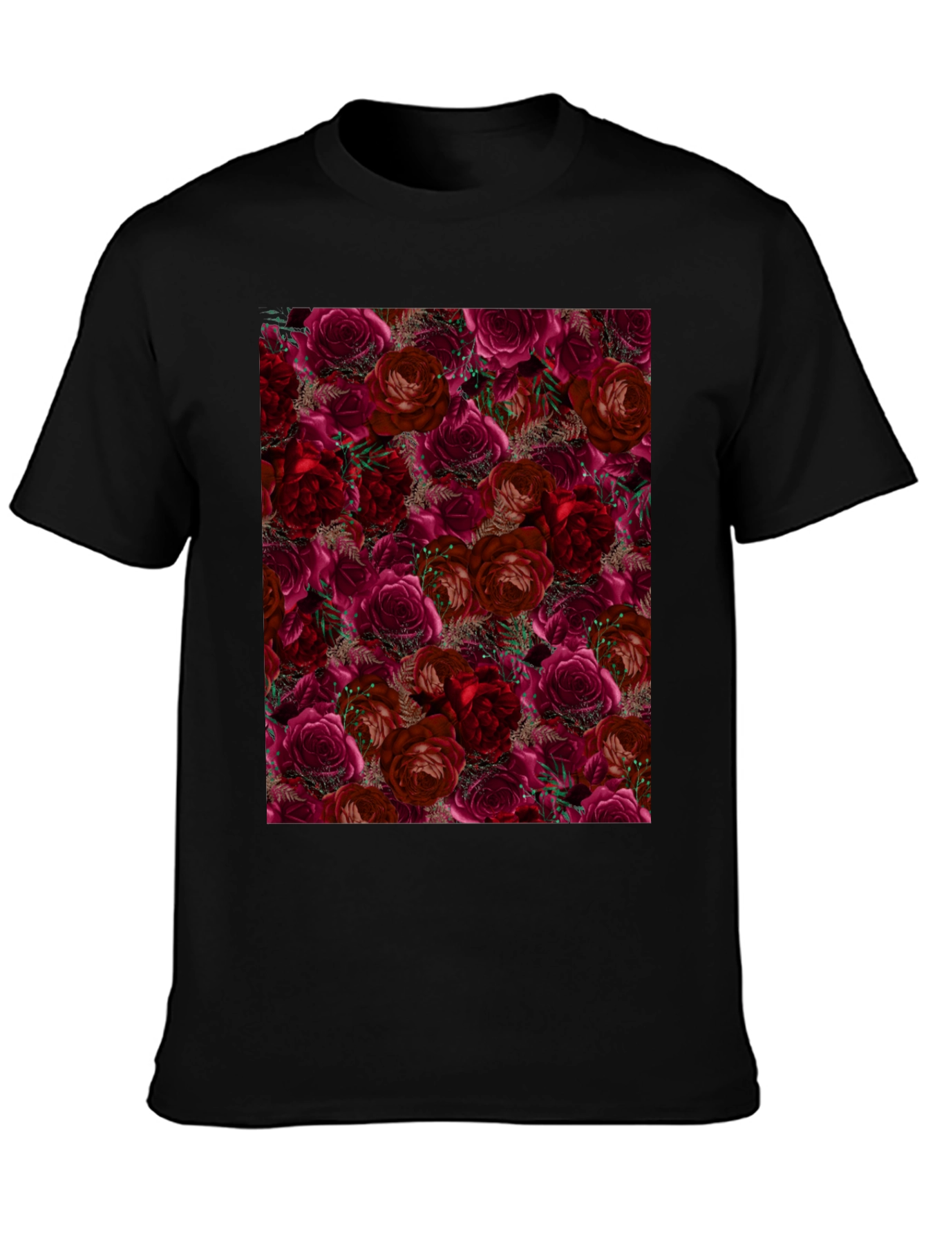 Floral Roses T-Shirt - Black - 3