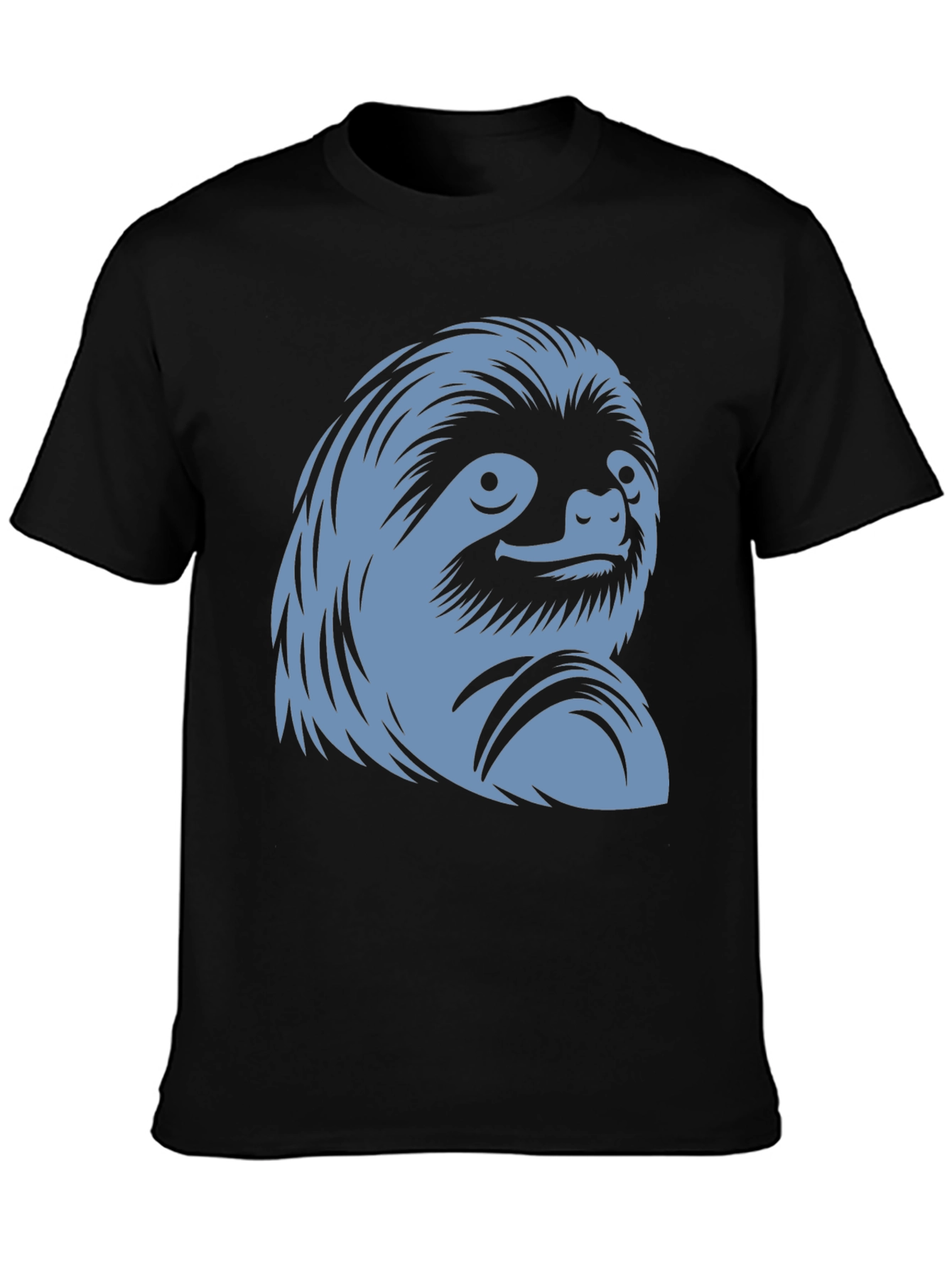 Black Sloth Graphic Tee - Black Cotton Casual Wear view 3