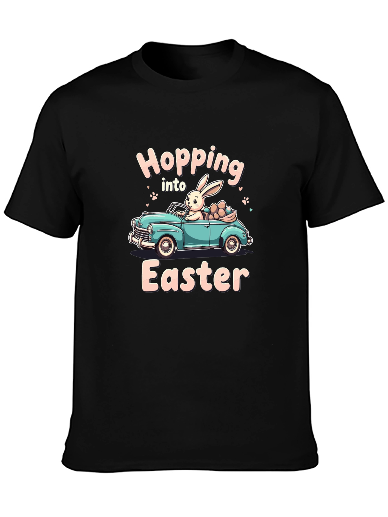 Black Easter Bunny Car T-Shirt view 3