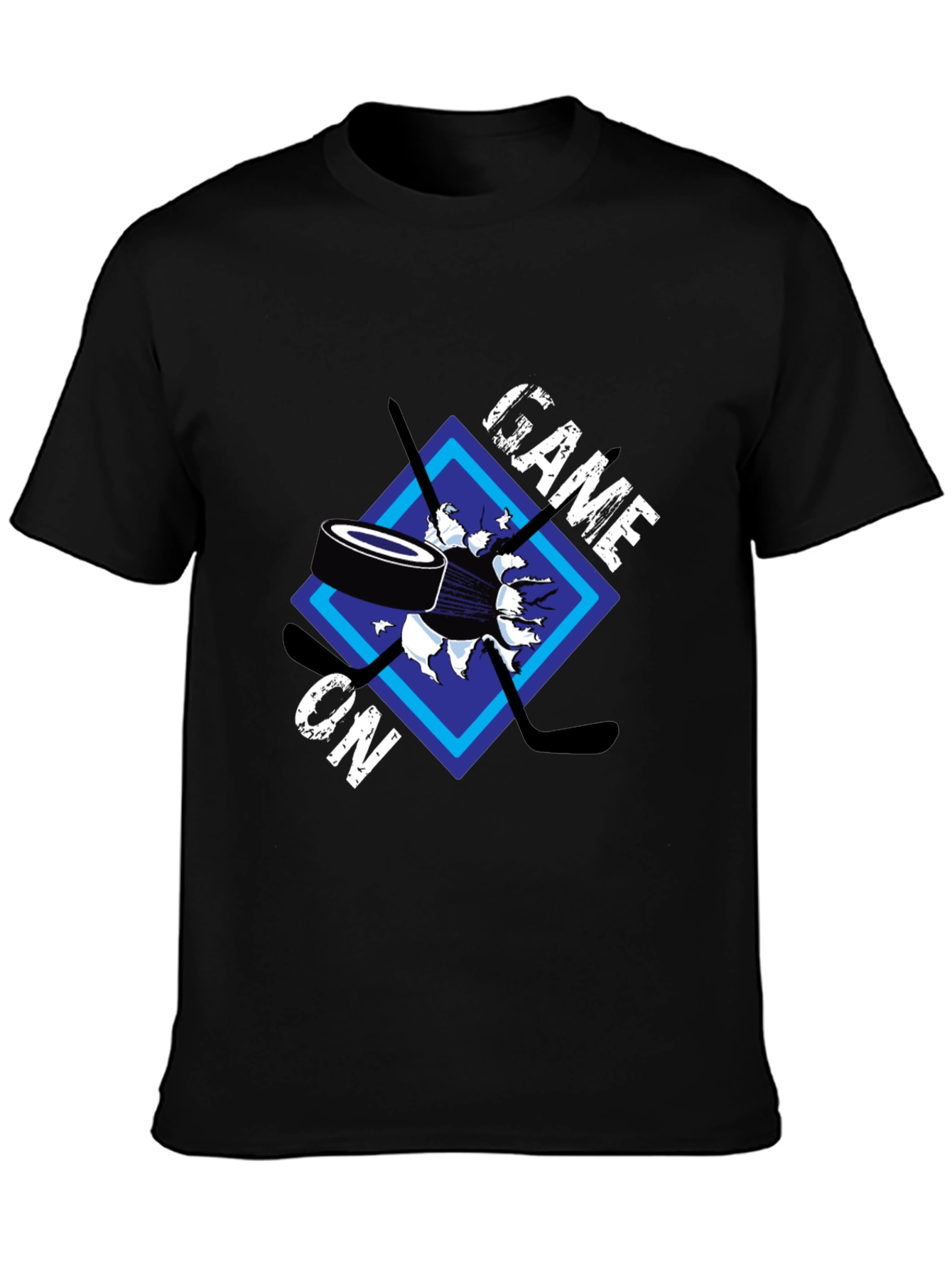 Black Game On Hockey Graphic T-Shirt view 3