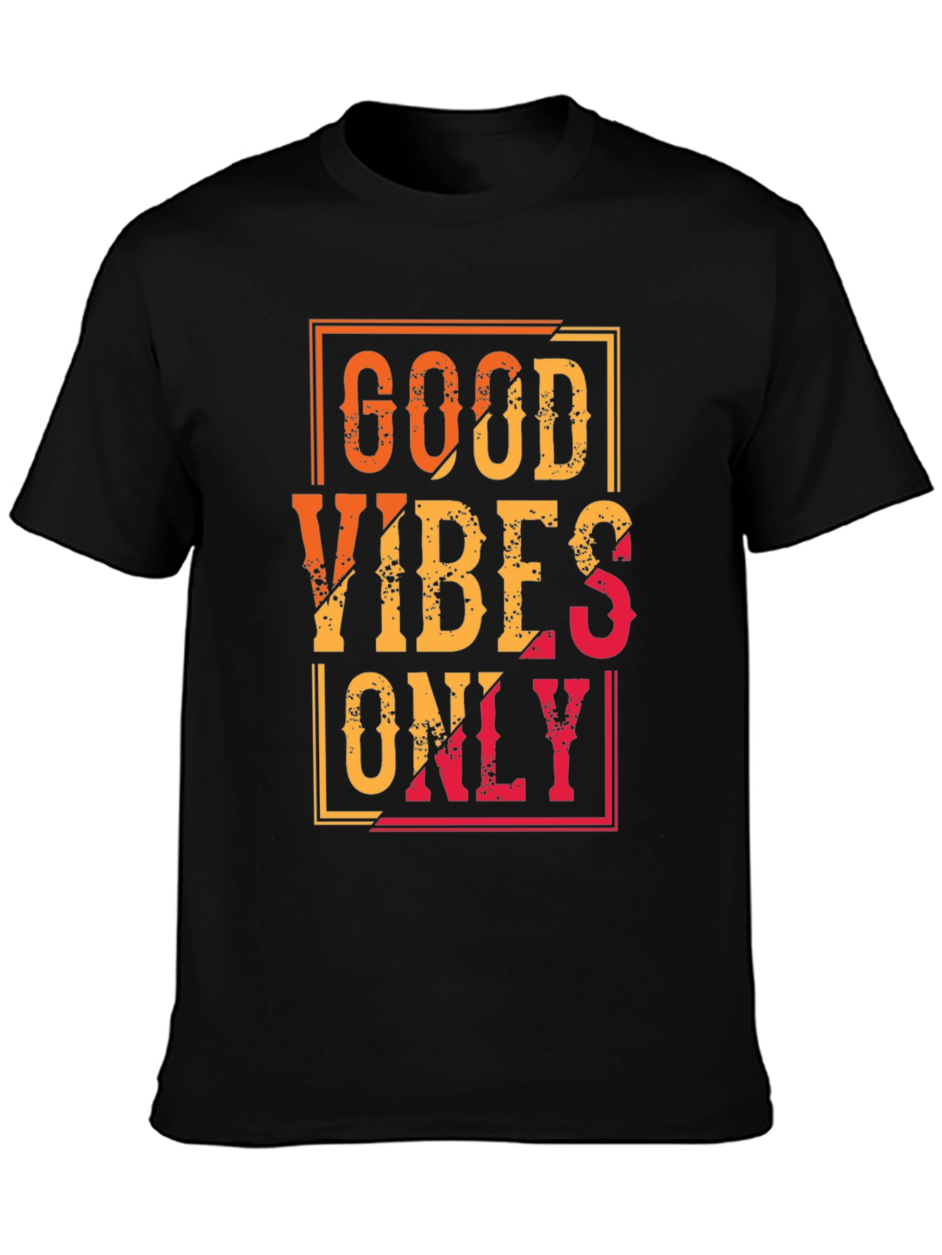 Black Good Vibes Only Graphic Tee - Black Casual T-Shirt view 3