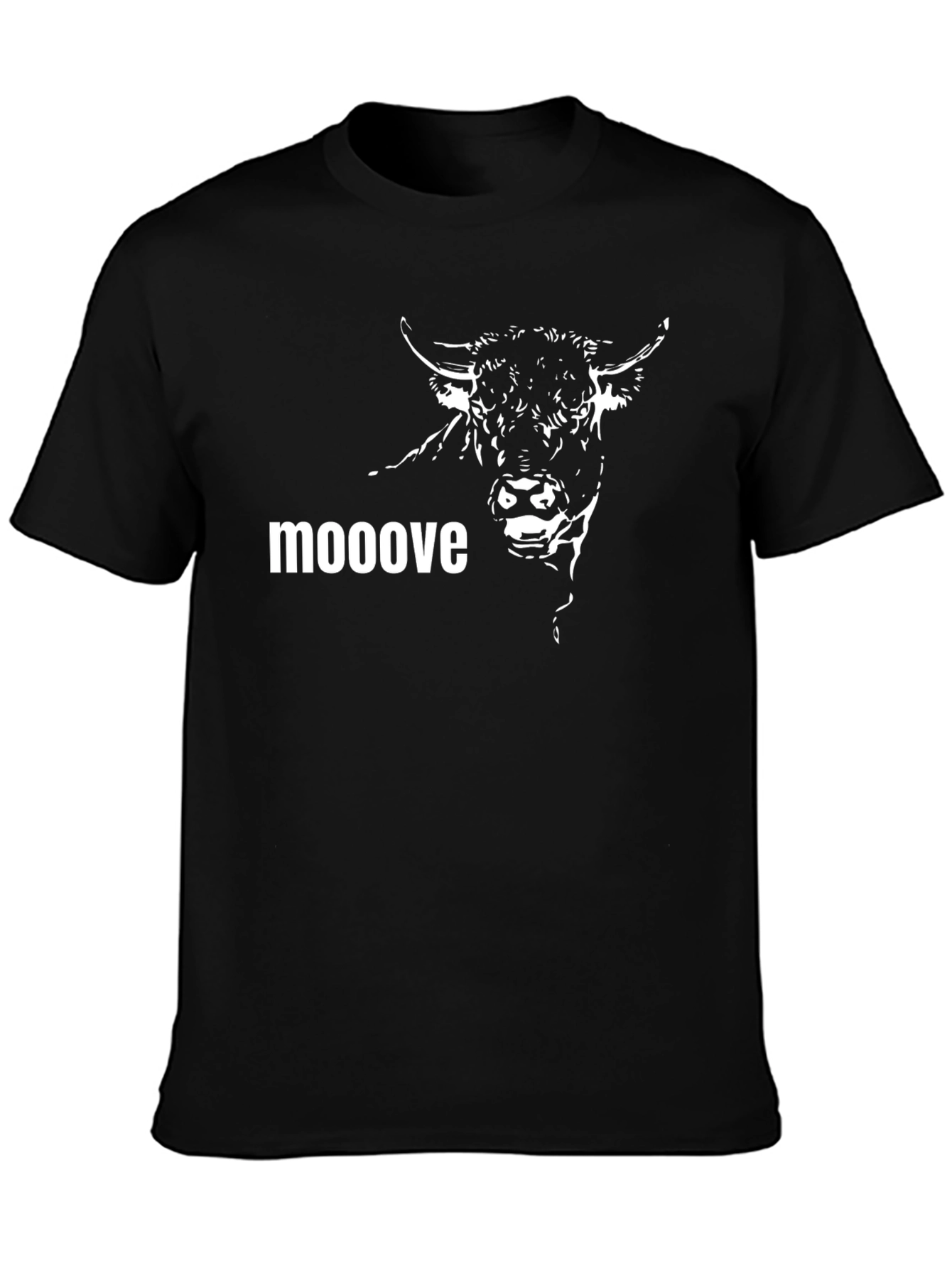 Black Moooove Graphic T-Shirt - Black Cotton Bull Tee view 3