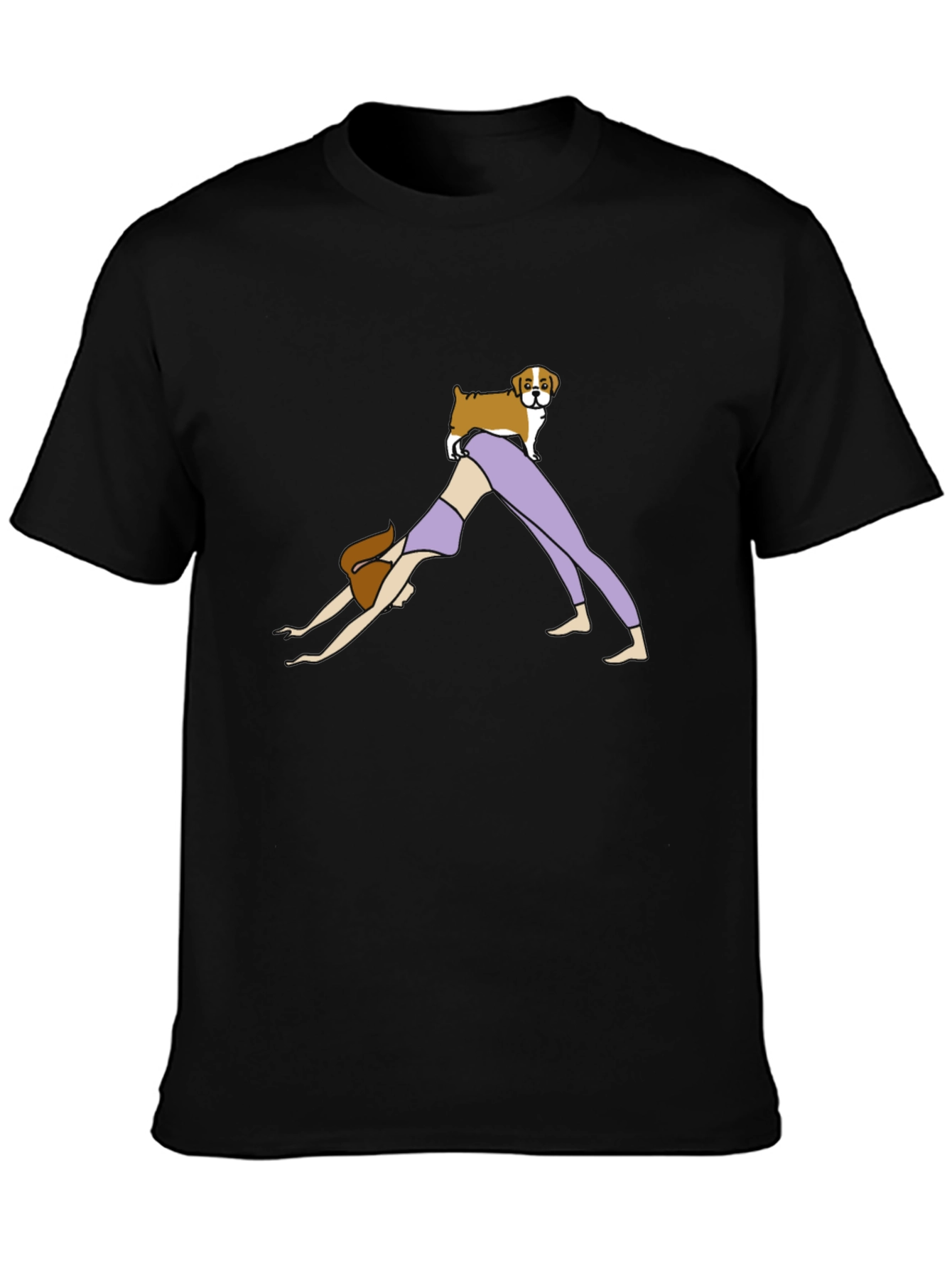 Black Yoga Dog T-Shirt - Unisex Graphic Tee view 3