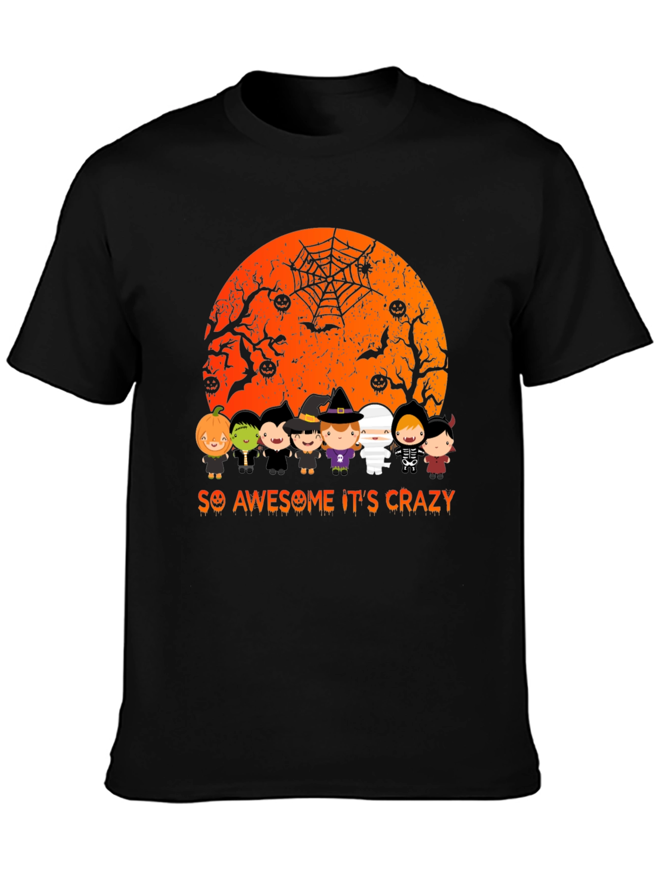 Black Halloween Kids T-Shirt - So Awesome It's Crazy view 3