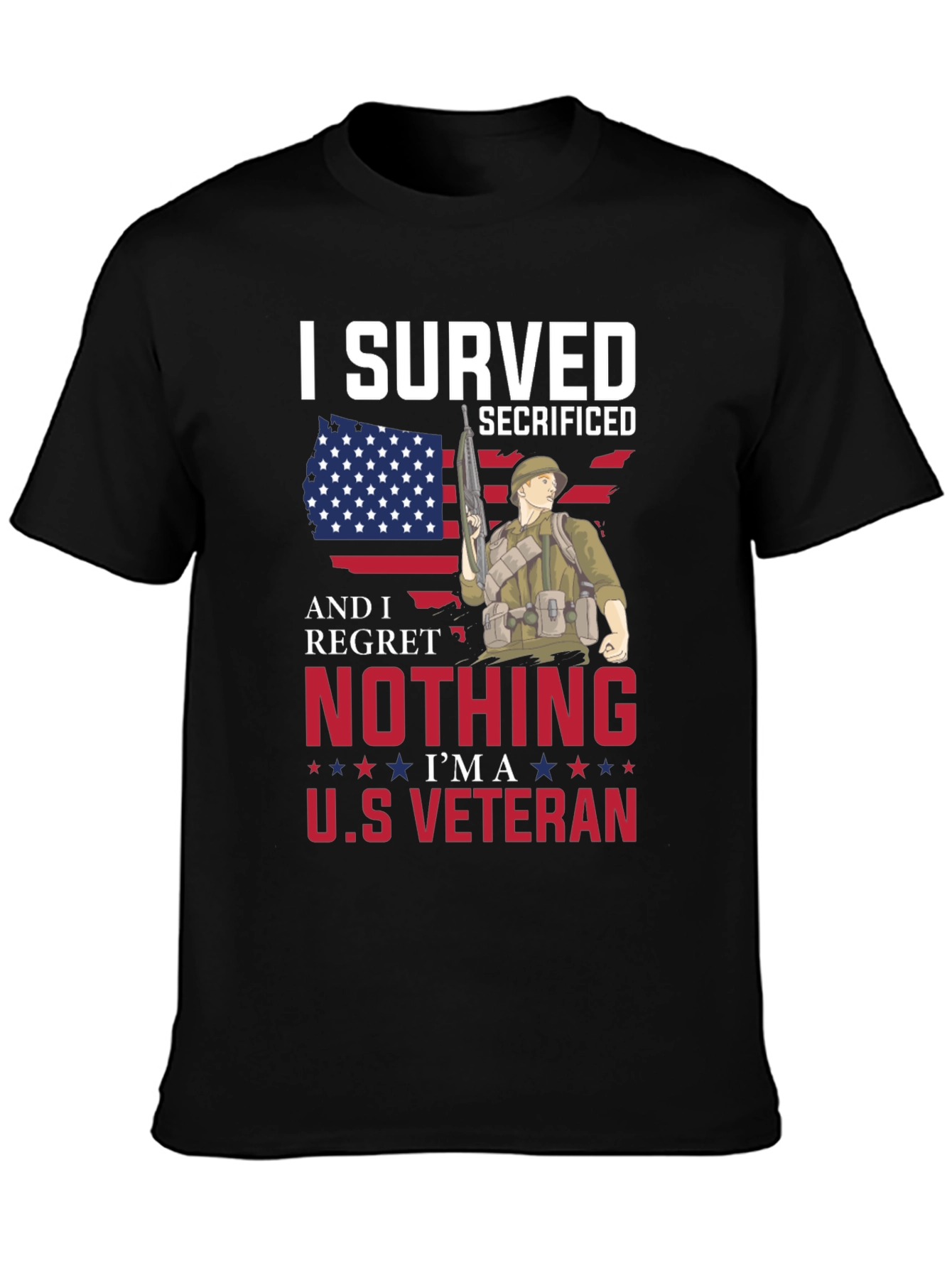 I Served Veteran Graphic T-Shirt - Patriotic Pride - 3