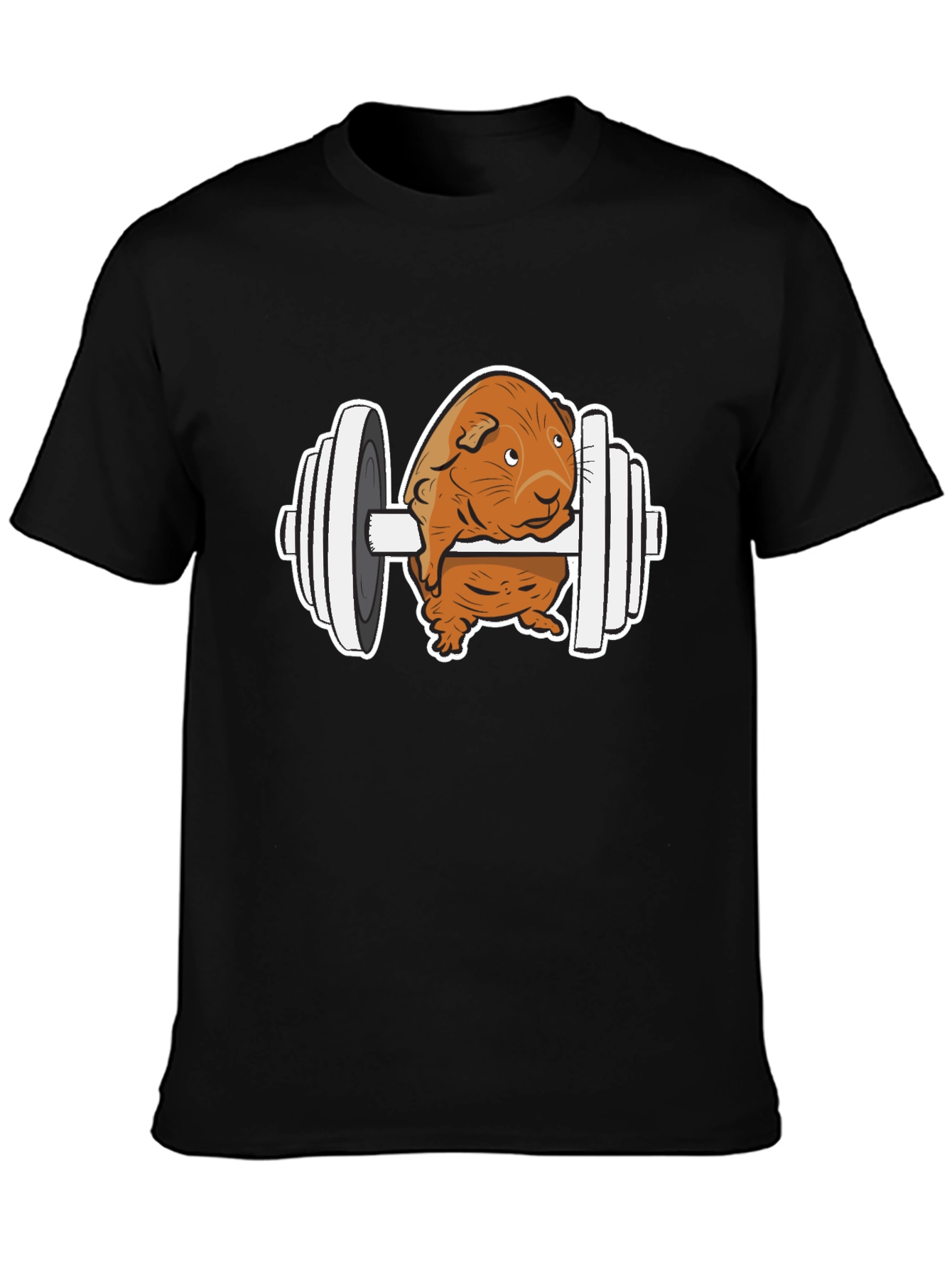 Black Guinea Pig Gym T-Shirt - Funny Workout Tee view 3