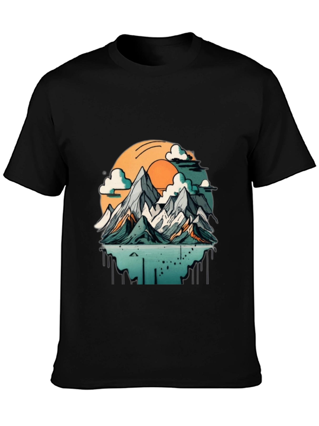 Black Mountain Sunset Graphic T-Shirt view 3