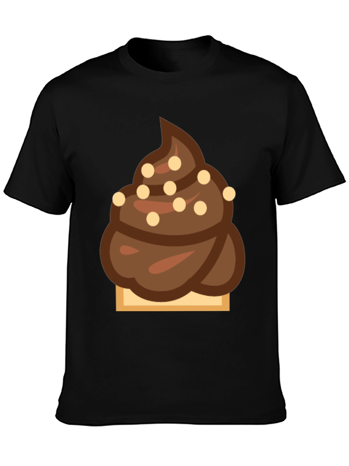Black Novelty Chocolate Swirl Emoji T-Shirt view 3