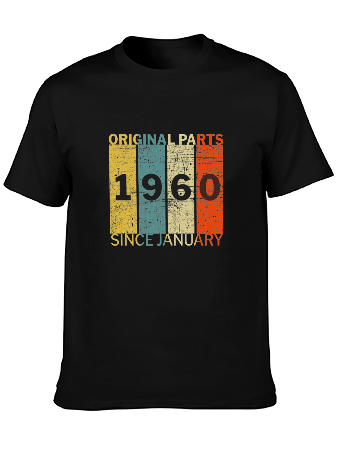 Black Original Parts 1960 T-Shirt - Vintage Birthday Gift Idea view 3